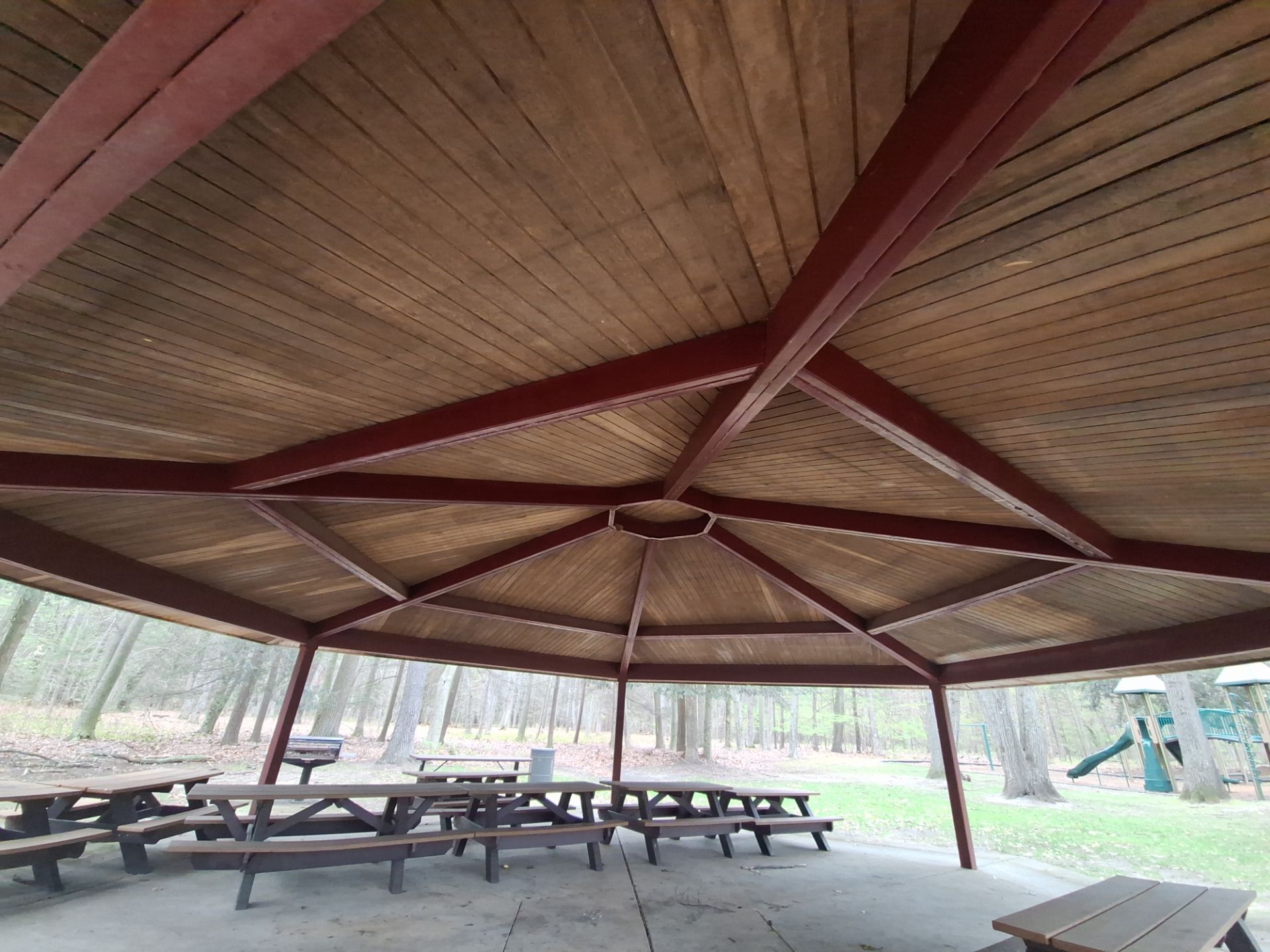 Grand Haven Park Pavilion Painting and Wood Ceiling Refinishing by Gordon Painting