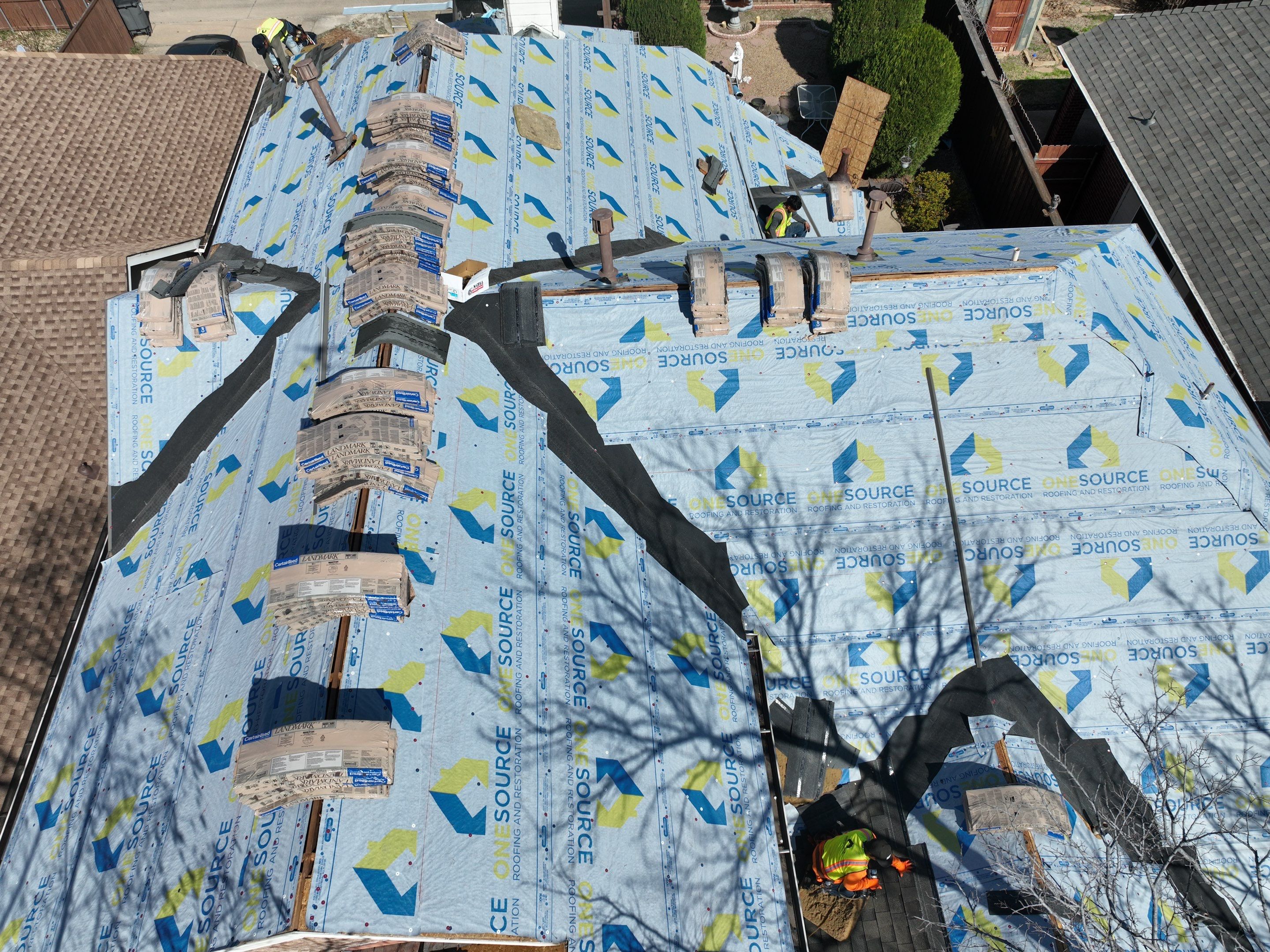 Residential Roofing Installation using CertainTeed Landmark MaxDef Weathered Wood by OneSource Roofing and Restoration