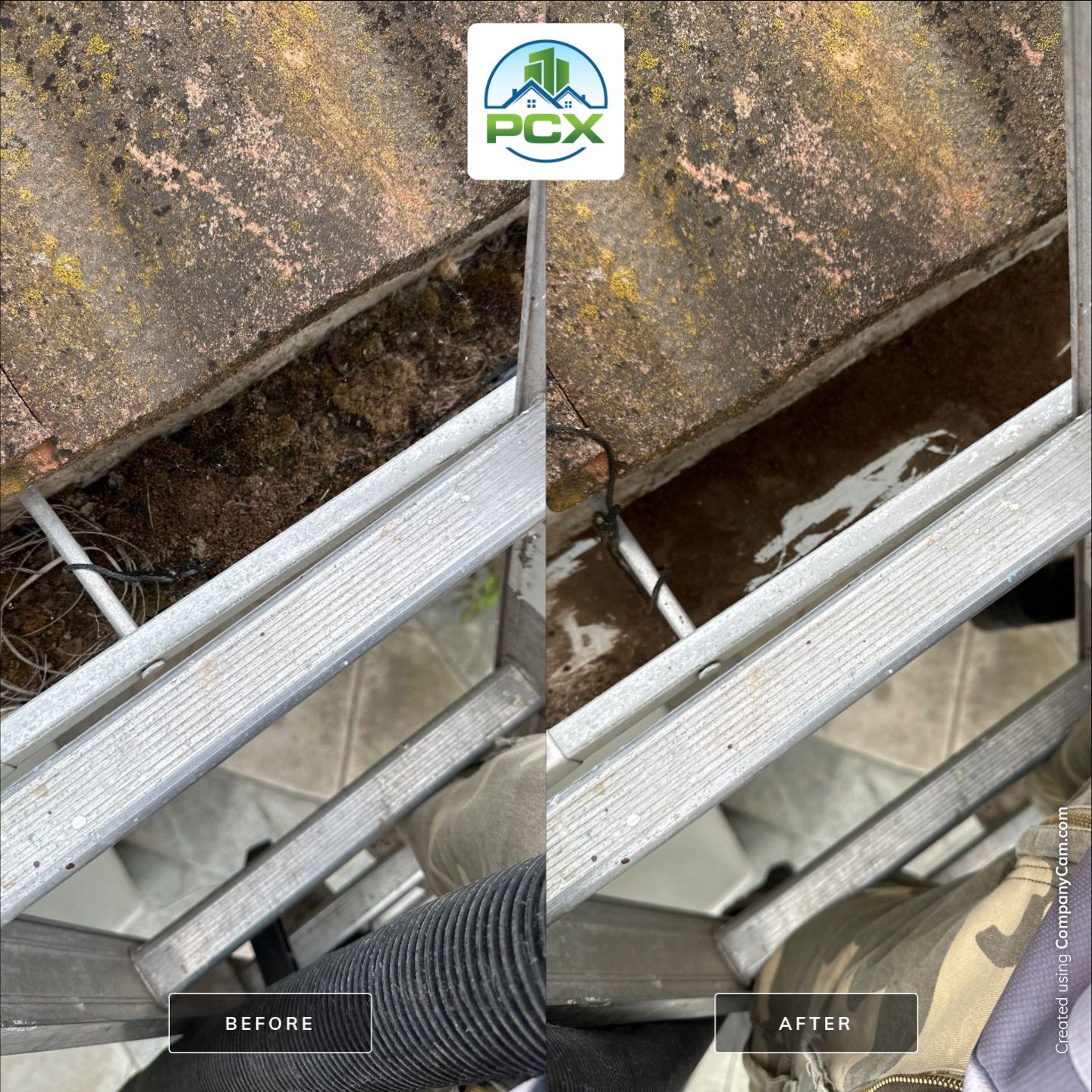 Orange County gutter cleaning using a vacuum by Property Cleaning Experts, LLC