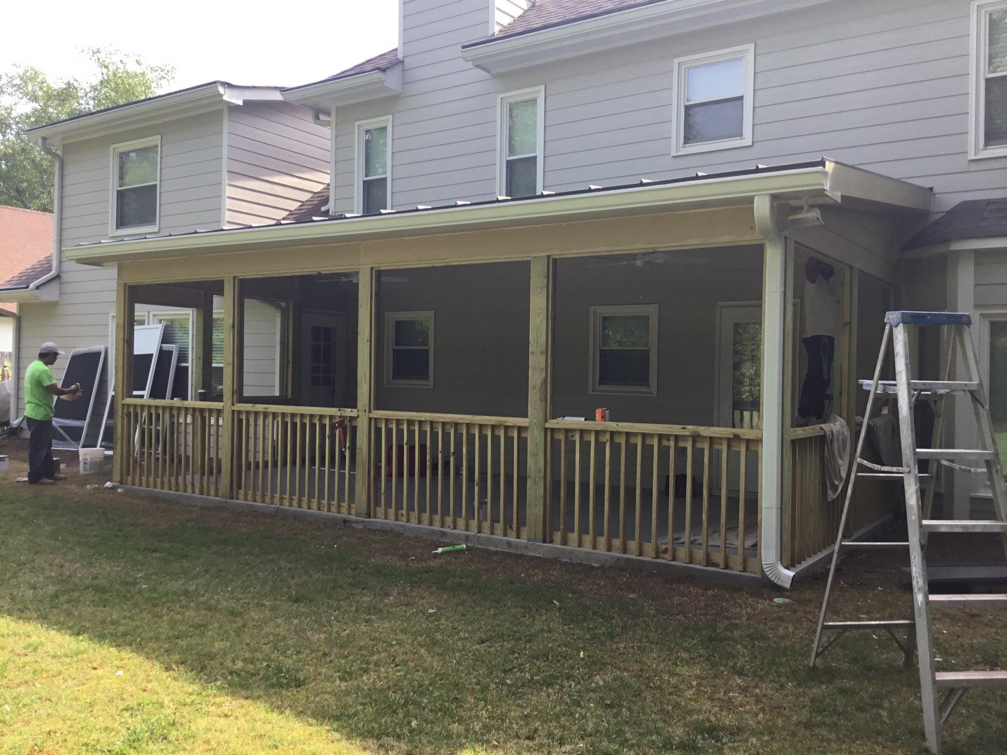 Custom Screened Porch With Tongue and Groove Ceiling in Alpharetta by Swift Home Renovations