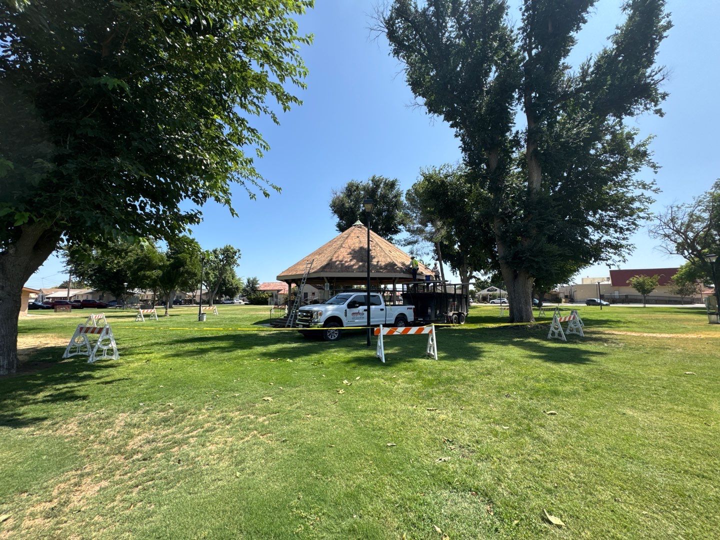 City of Gustine Gazebo project by Straight Edge Roofing Inc