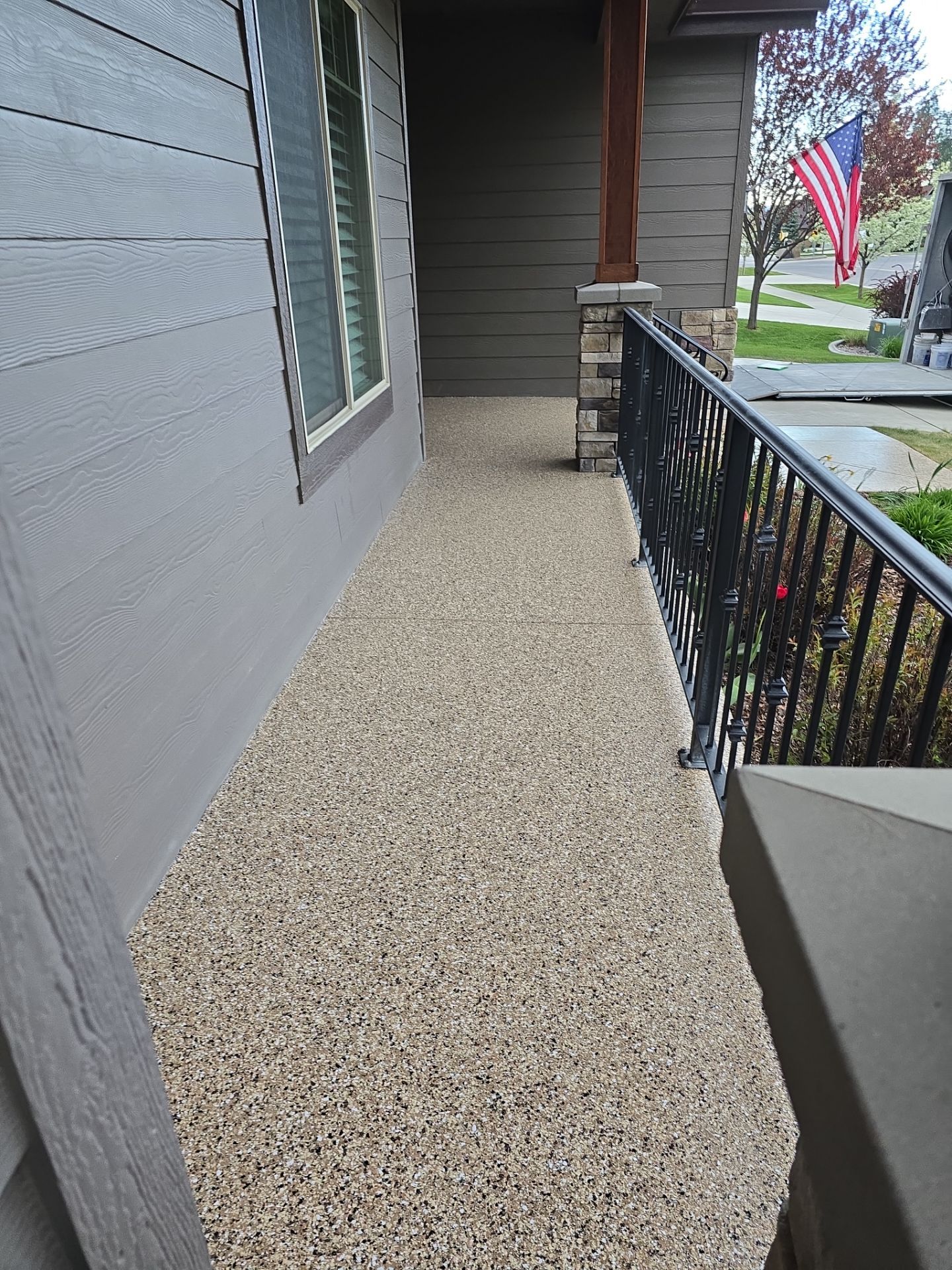 Patio Transformation using Sandstone by Croc Coatings, LLC