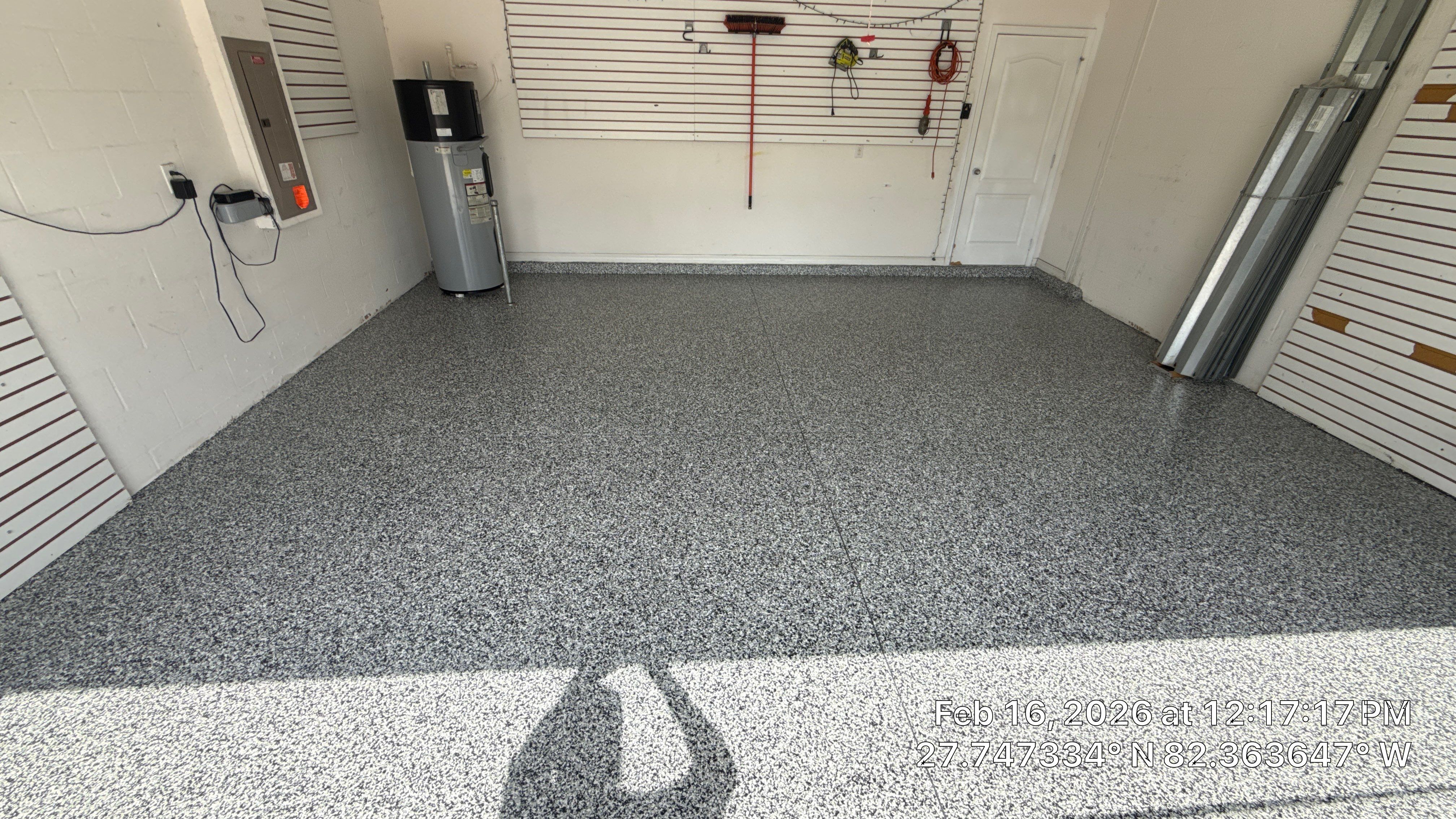 High-Contrast 'Domino' Flake Finish by Performance Floors & Coating