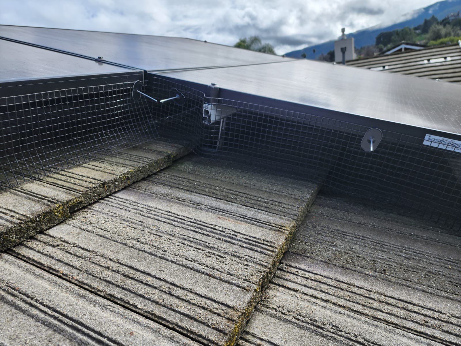 Solar Panel Bird Proofing using Critter Guard Mesh-Flat tile by All One Solar Shine
