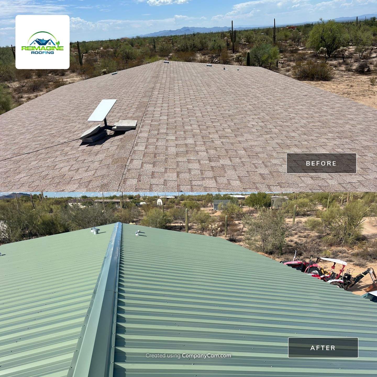 Sage Green Exposed Fastener by Reimagine Roofing
