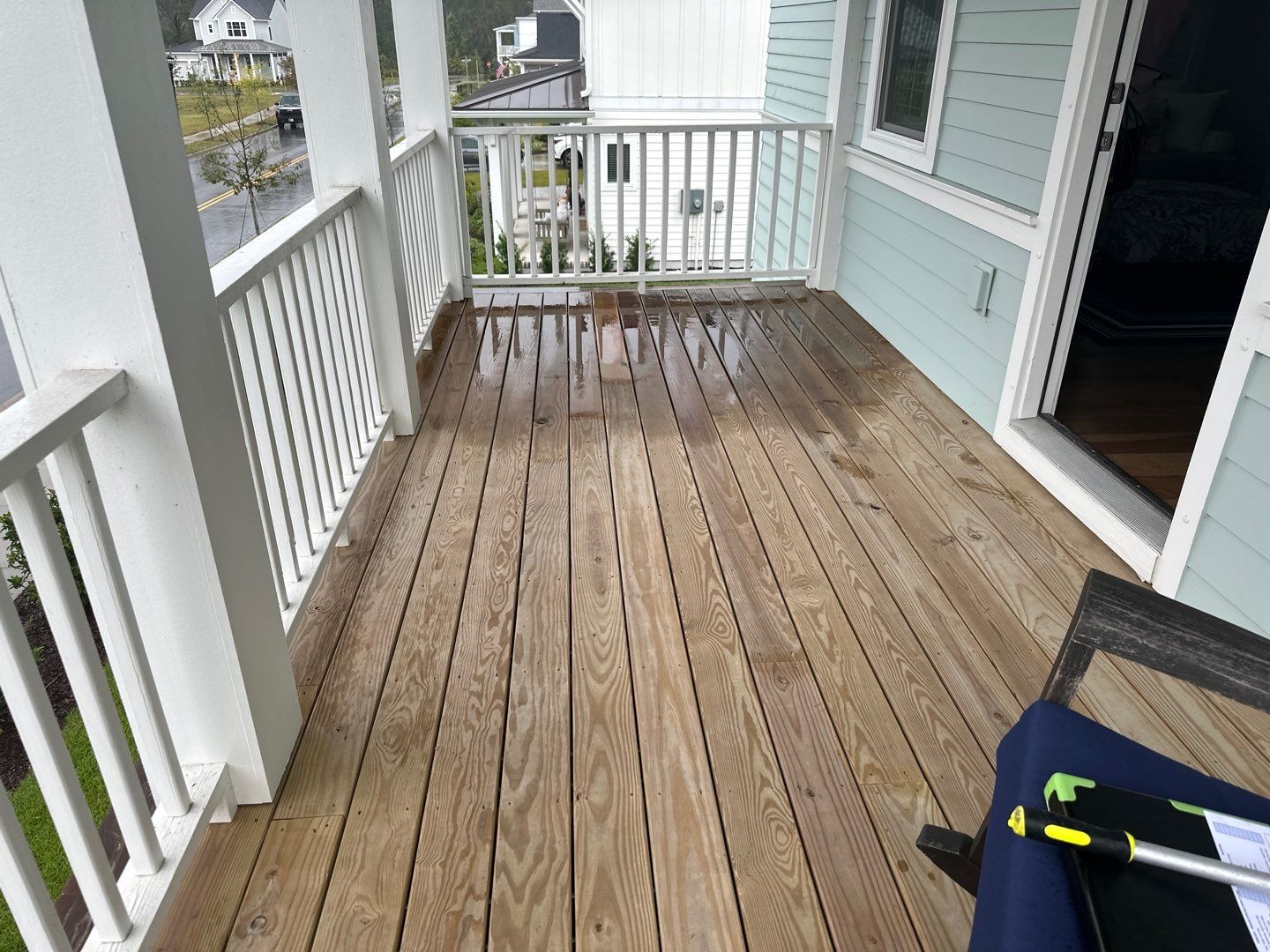 Weathered Deck and Concrete using Wood and Concrete Sealant by DuraSeal