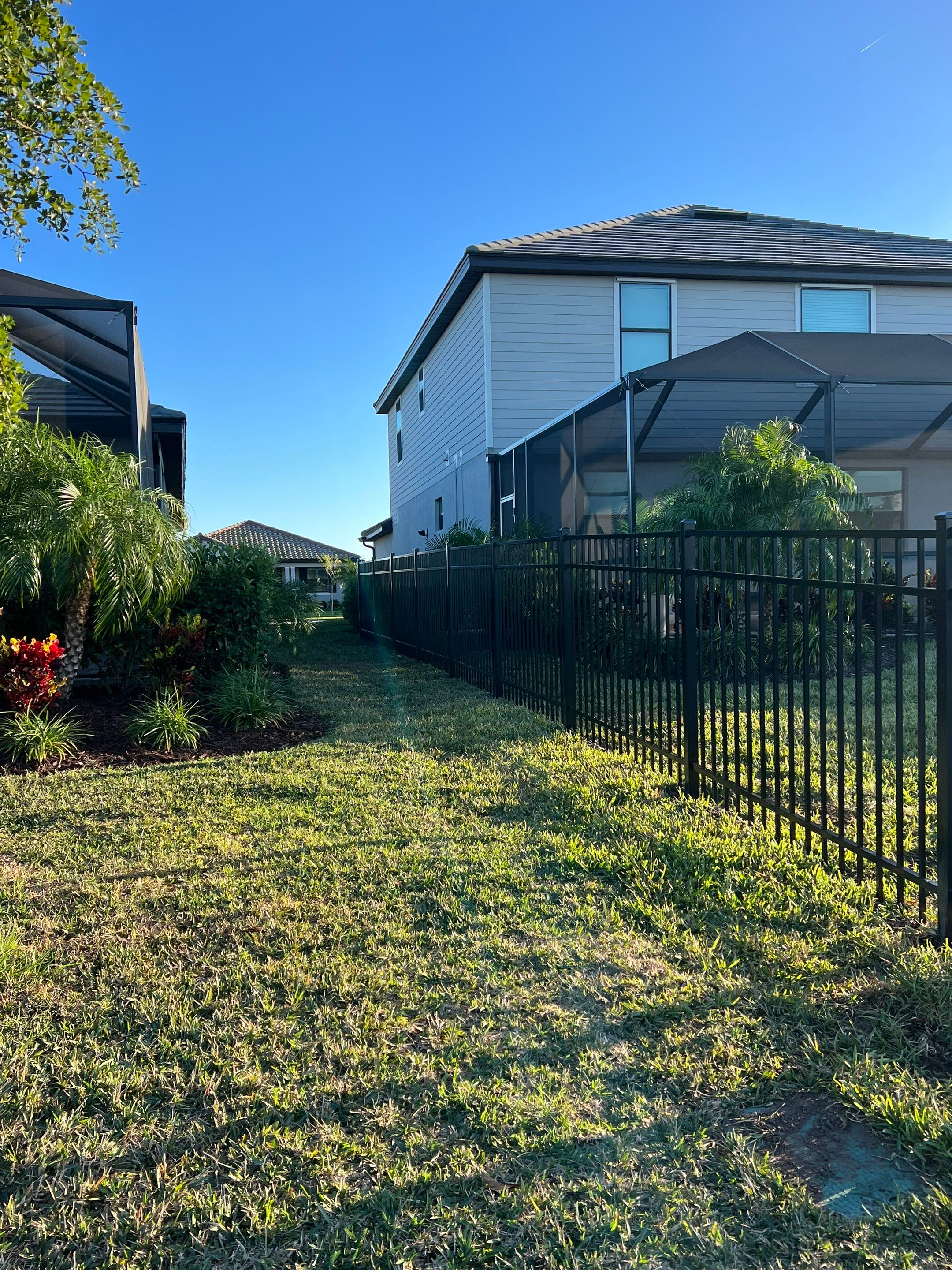 Aluminum Fence Installation using Black 3 Rail Aluminum Fence by Asap fence and gates, LLC