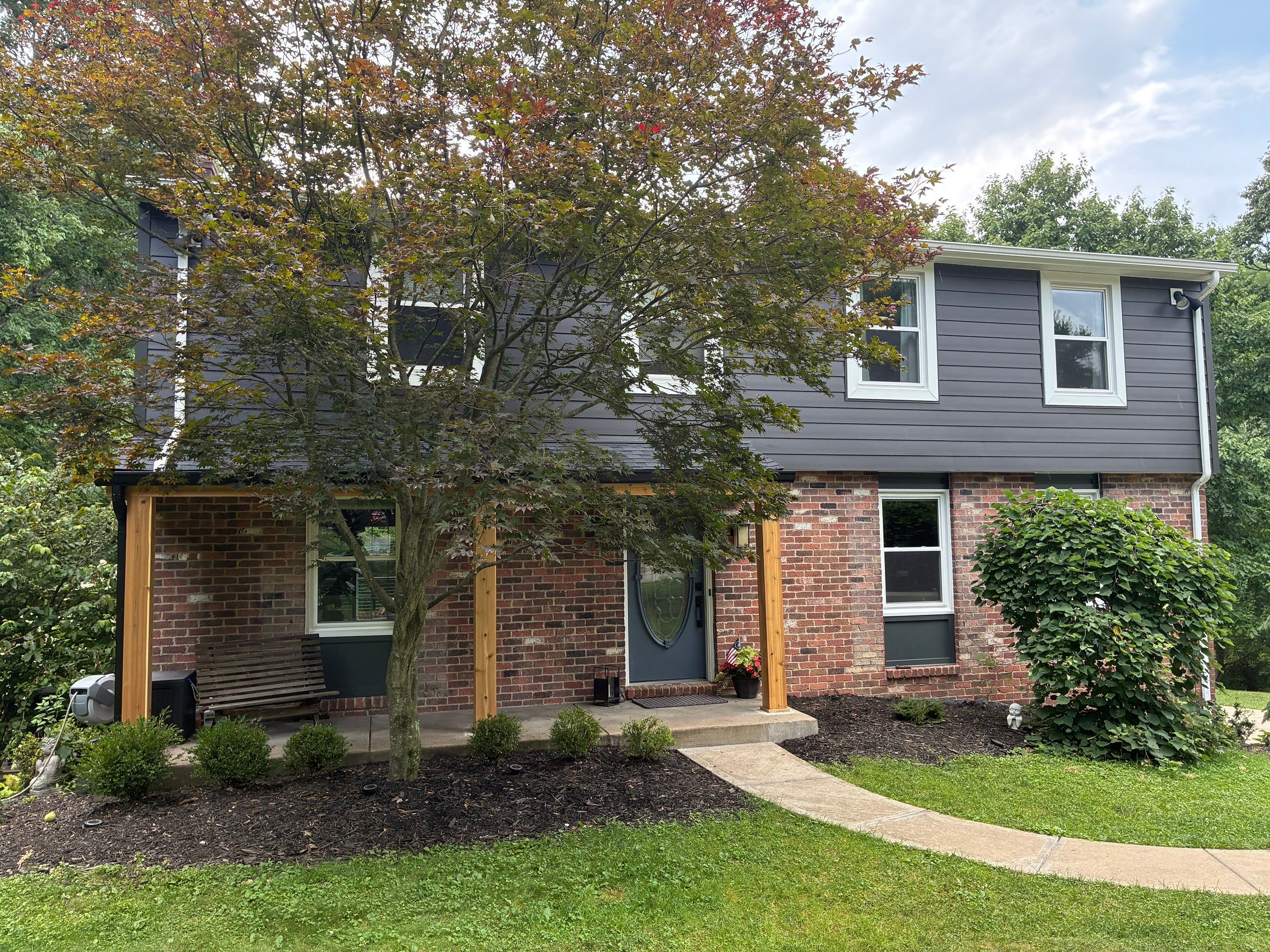 Ascend Siding Replacement and Custom Cedar Porch Renovation in Allison Park by Ideal Siding Pittsburgh
