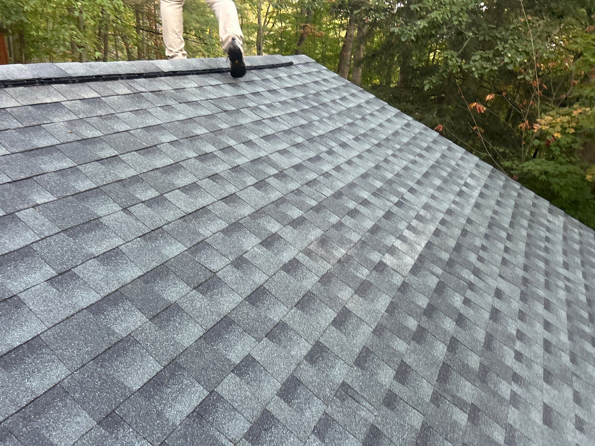 Residential Roofing Installation using GAF Timberline HDZ Williamsburg Slate by Rainstoppers Roofing