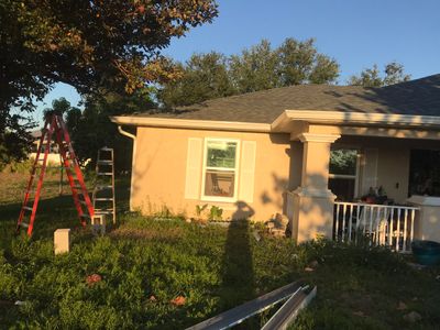 White Seamless Gutters and Soffit Installation in Cape Coral FL