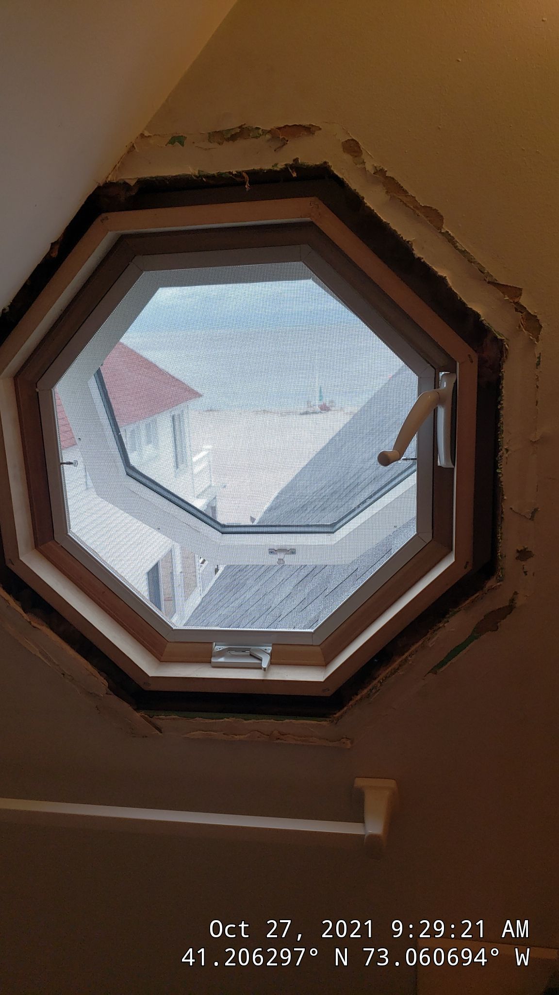 Window Installation using Octagon Wood Window by A Plus Exterior