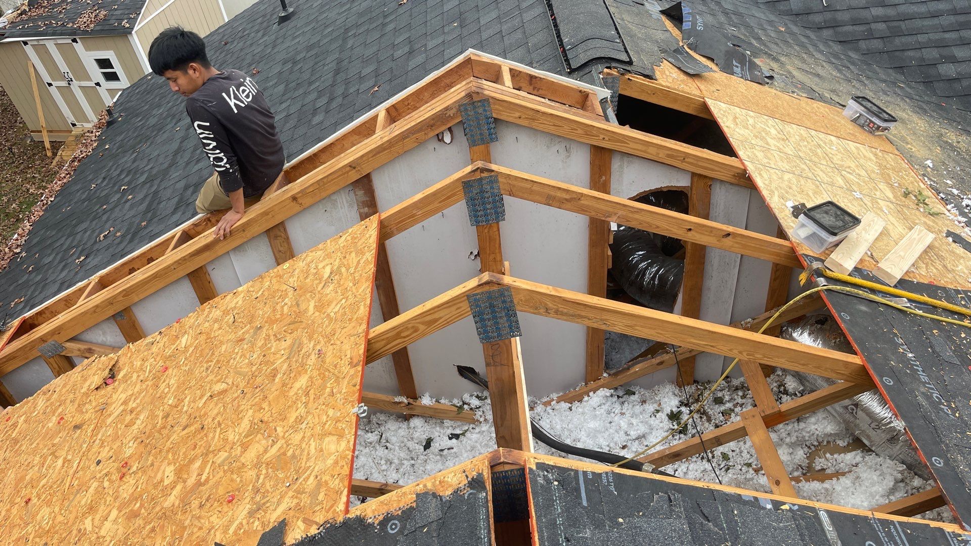 Roof replacement by wind damage and tree felling by Just Brilliant Restoration JBR