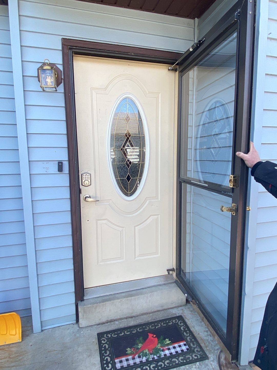 Door Installation using Entry door by Total Restoration Services 