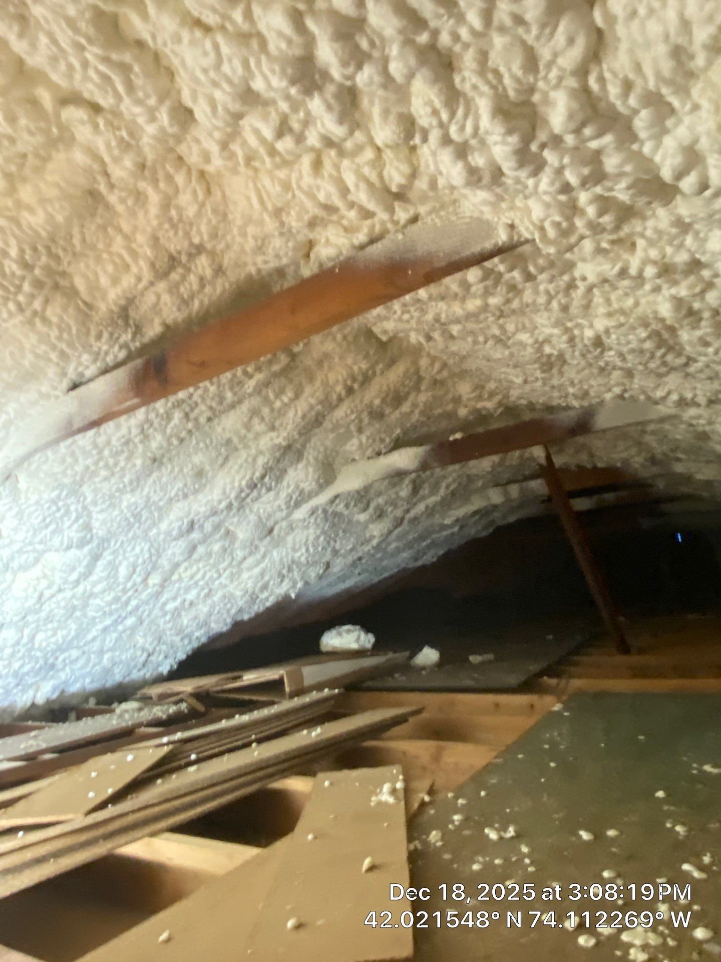 Attic Insulation using open cell spray foam by NYS Foam & Energy