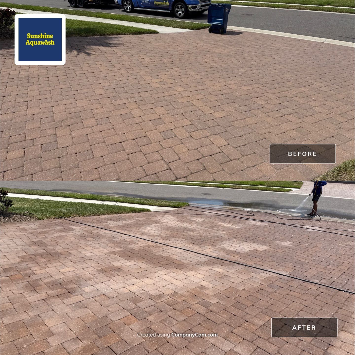 Concrete Tile Roof, Paver Driveway & Lanai Cleaning – Artisan Lakes Esplanade, Palmetto, FL by Sunshine AquaWash