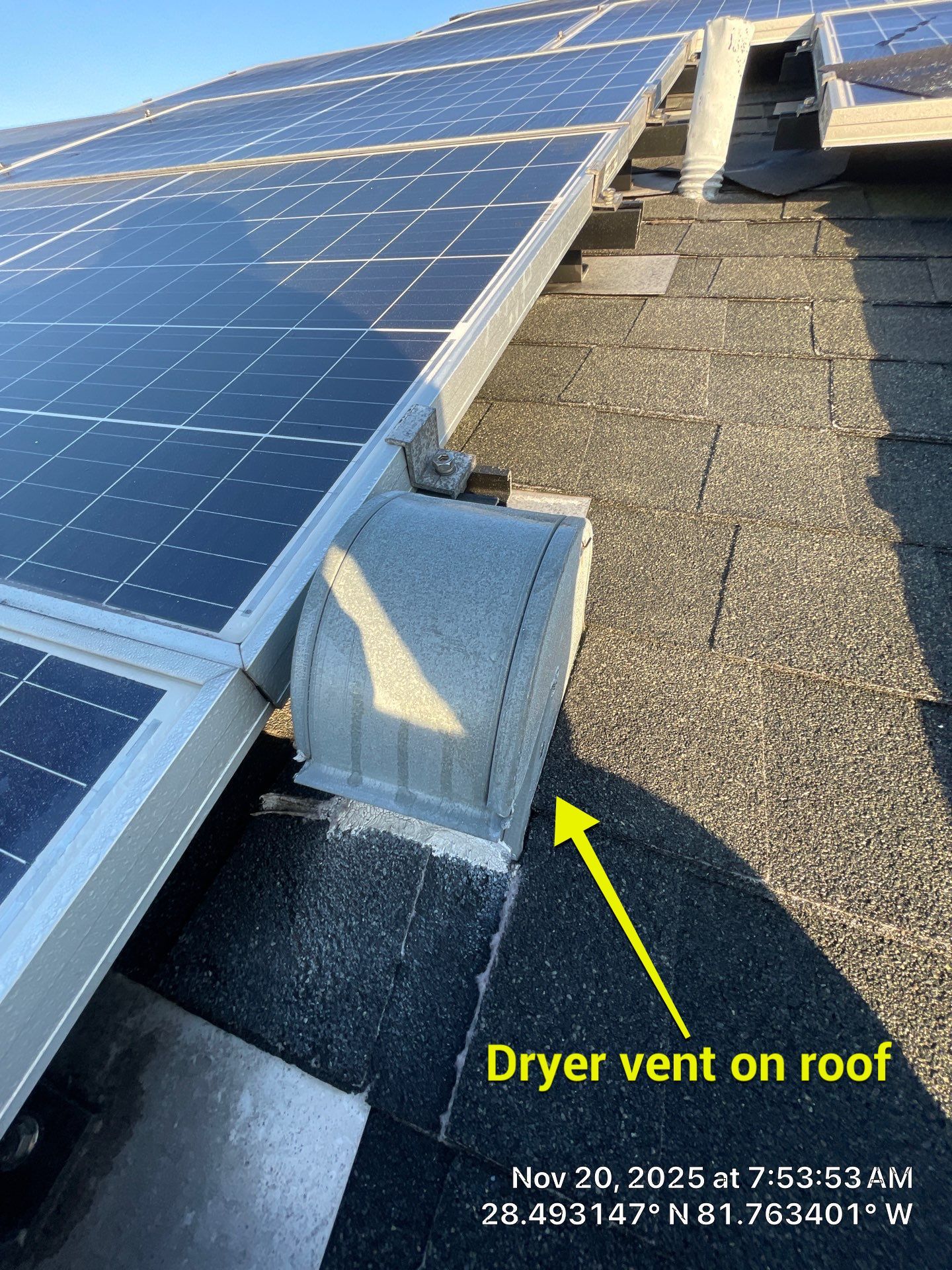Dryer Vent Cleaning with Solar Panels in Clermont by Hygienic Air, Inc