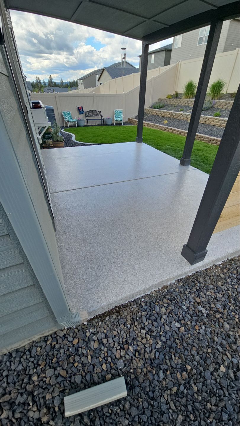 Patio Transformation using Sandstone by Croc Coatings, LLC