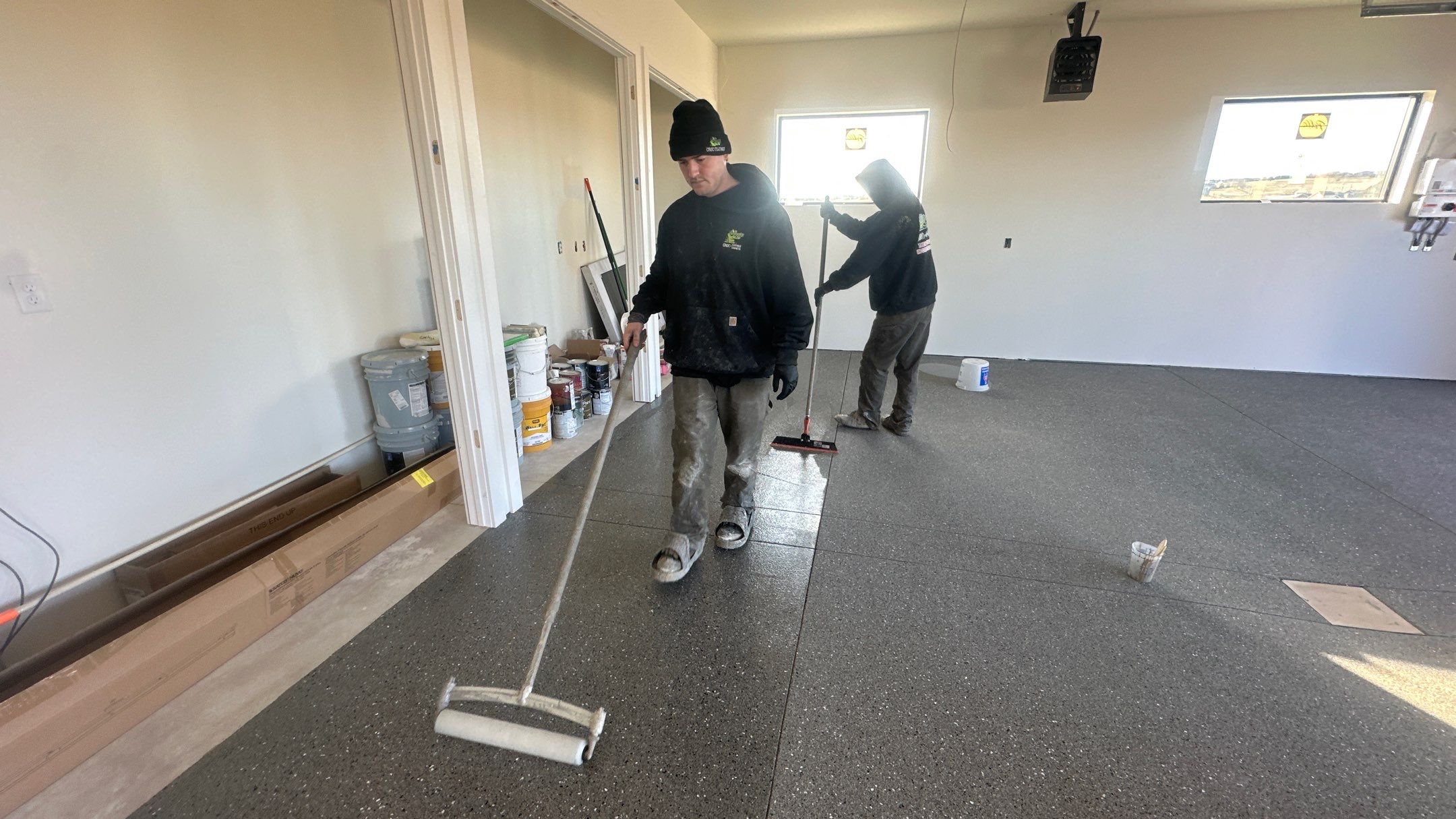 Spokane Garage Floor Coating Using Slate Hybrid Polyurea System by Croc Coatings, LLC