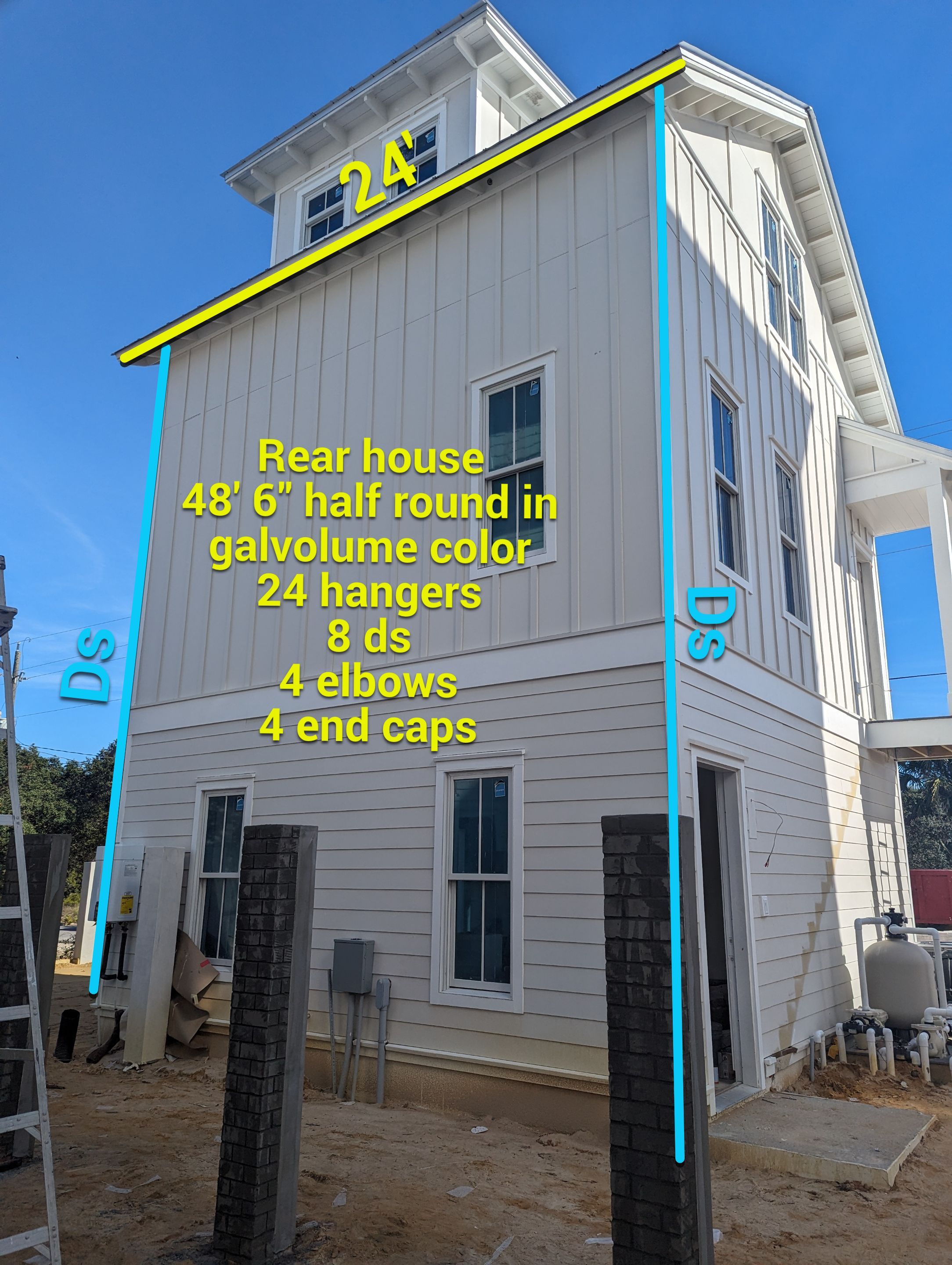 Half-Round Gutters in Galvalume Color in Santa Rosa Beach FL by Gutter Professors