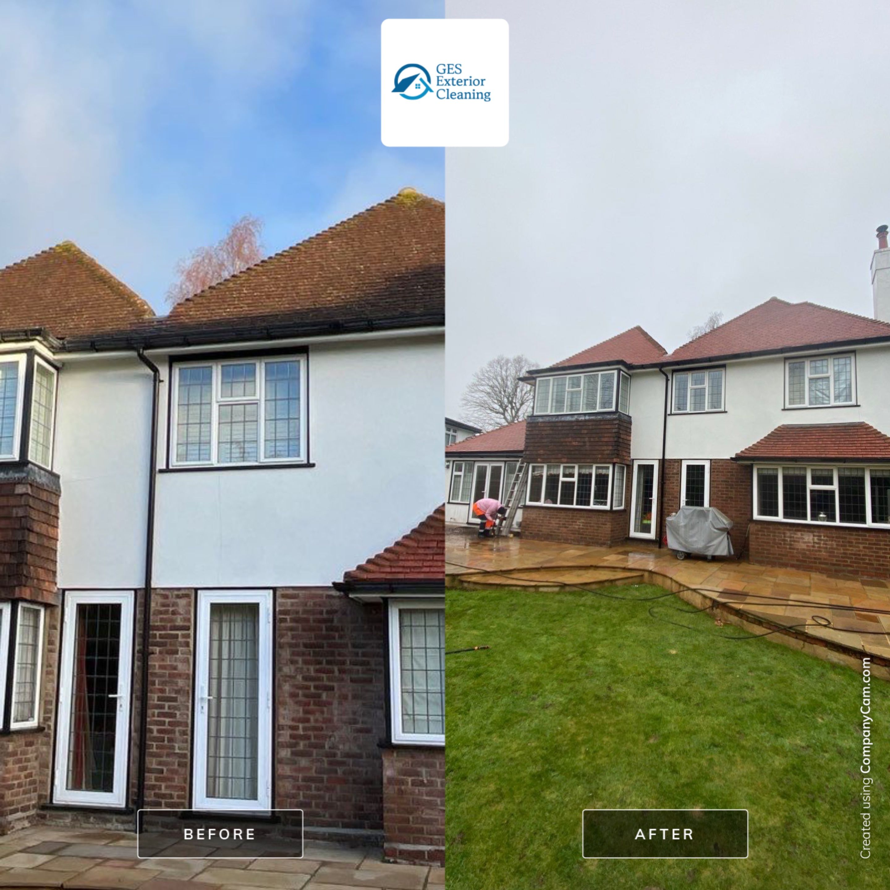 Roof Cleaning using Honda 15lpm Low Pressure Washing Machine by Ges Exterior Cleaning ltd