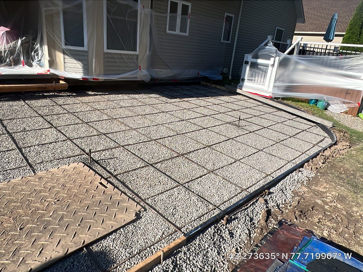 Wood Plank Stamped Concrete Patio  by NG Masonry & Construction LLC