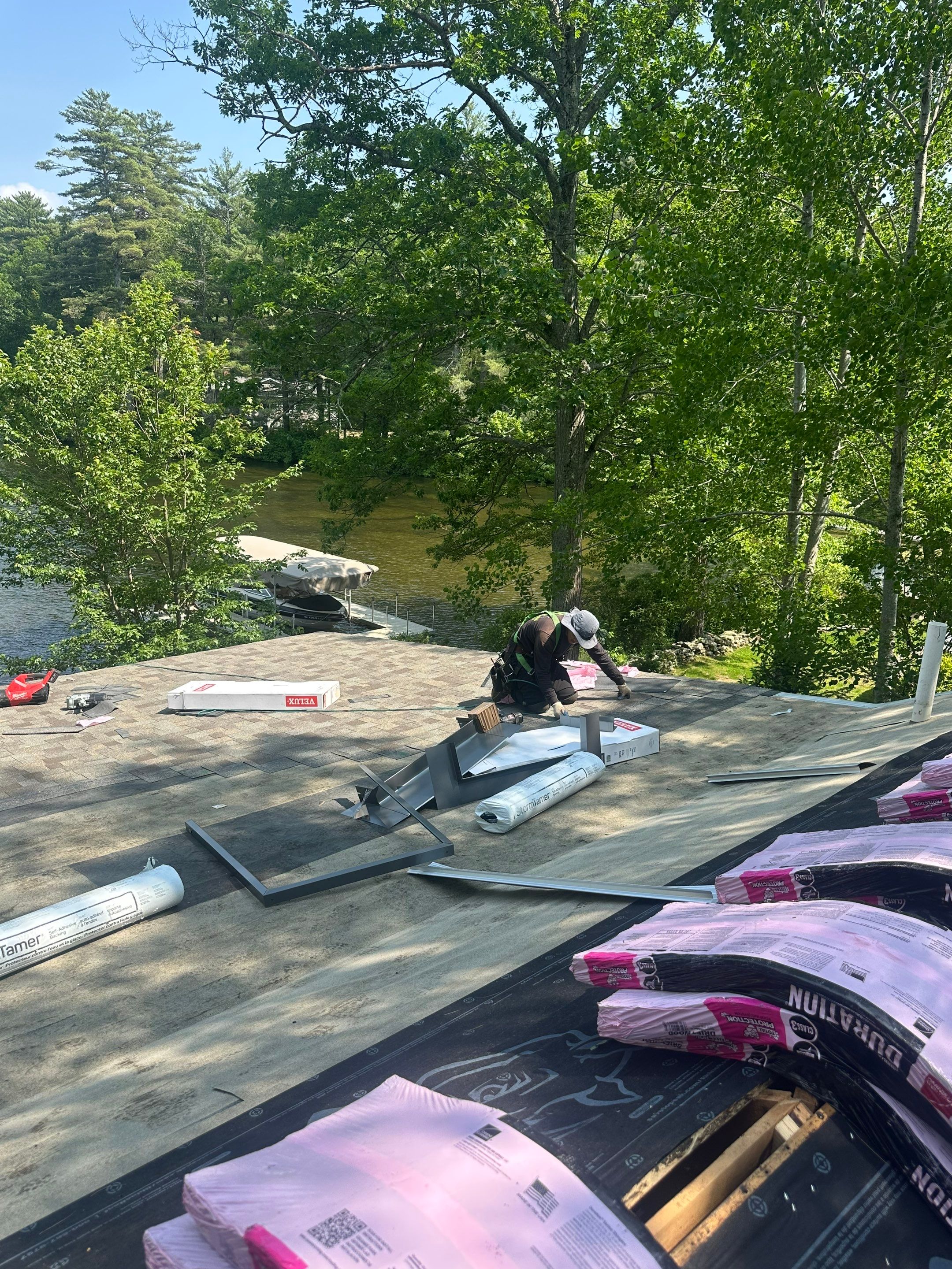 OC Roof Install On The Lake In Deerfield, New Hampshire by Tall pine roofing