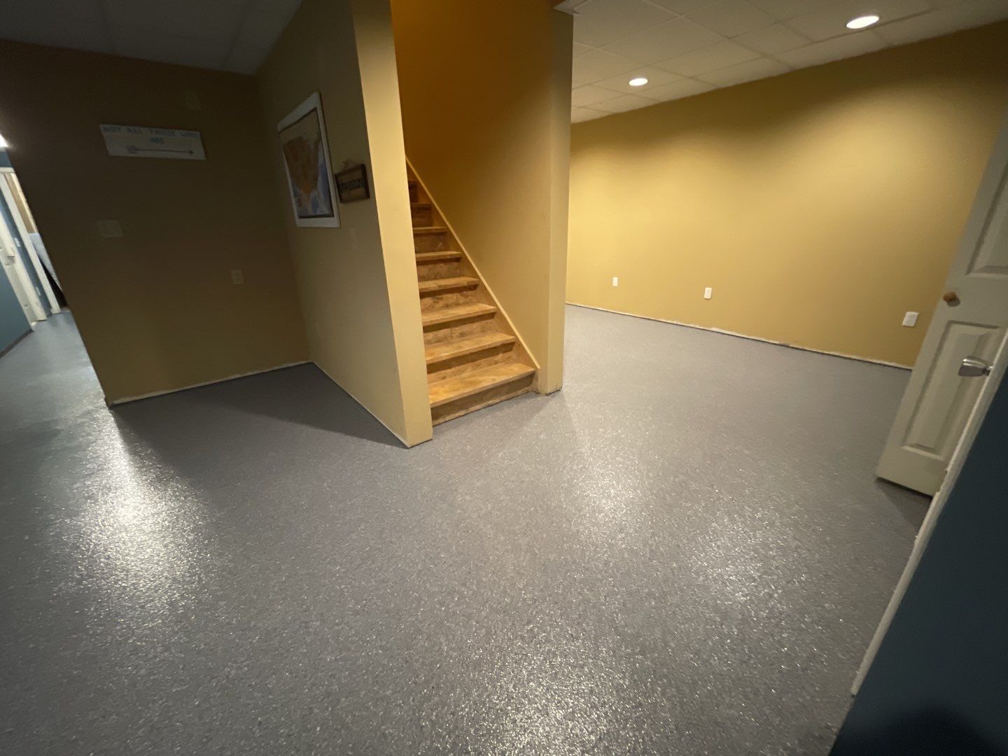 Basement Floor using Granite by Your1DayFloor.com