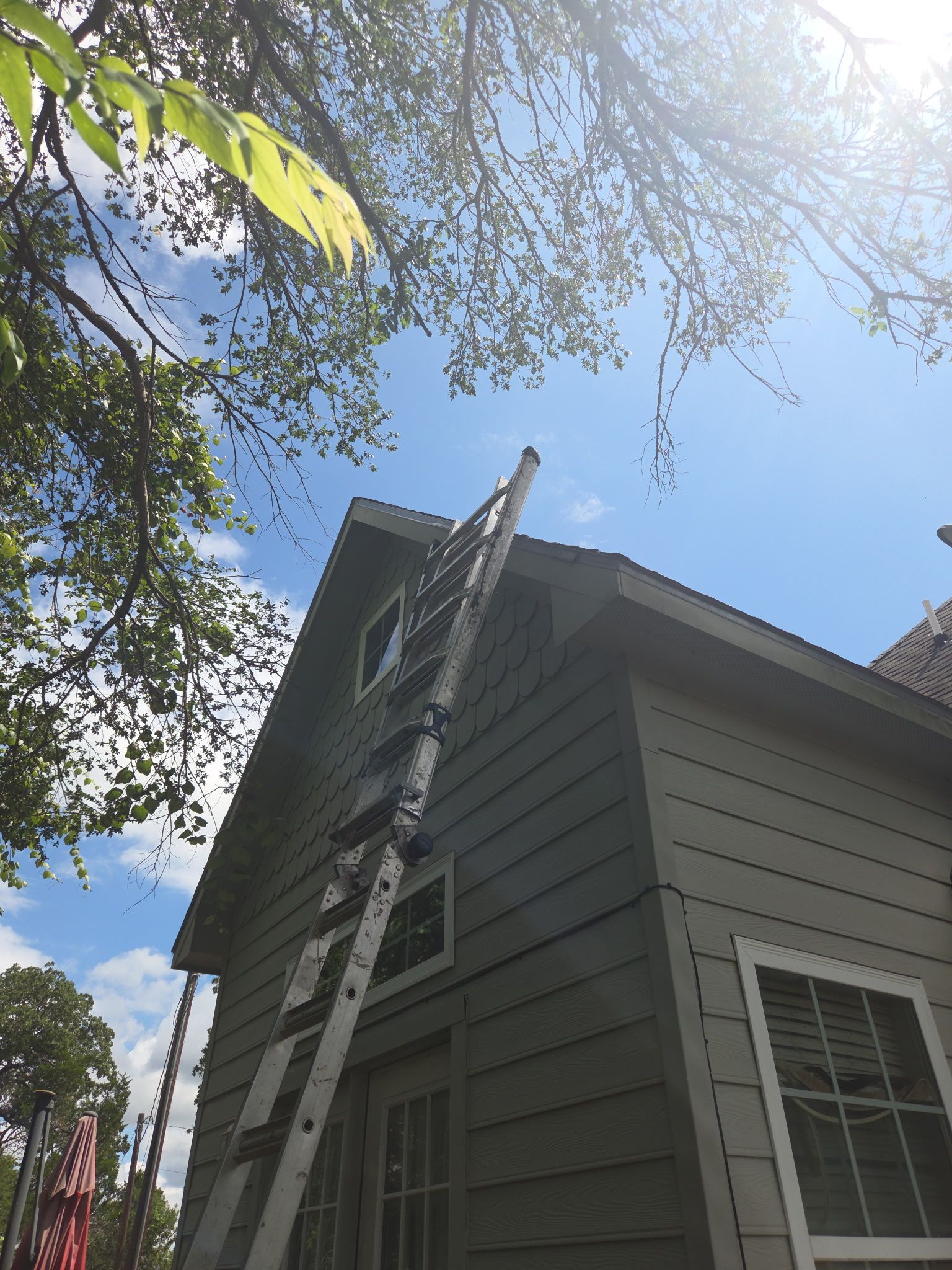 Crazy Wind Damage Repair on a Steep Roof by REPS OF TEXAS