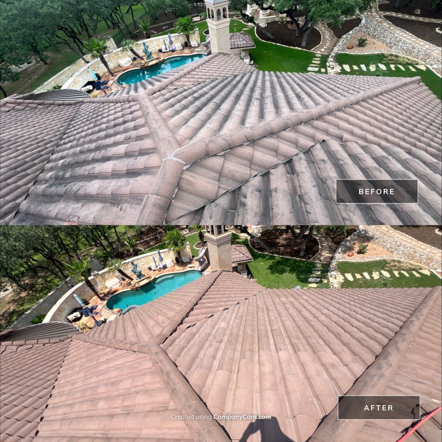 Tile Roof Washing Project in Garden Ridge by Bright Choice