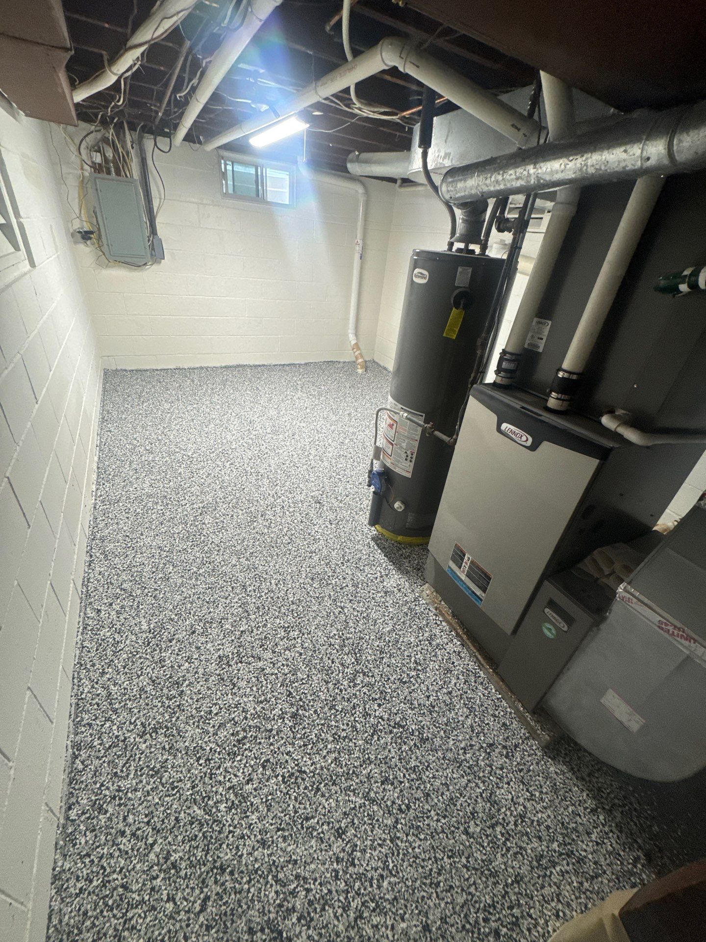 Repaint Walls and Apply Epoxy Flooring by Midwest Paint LLC
