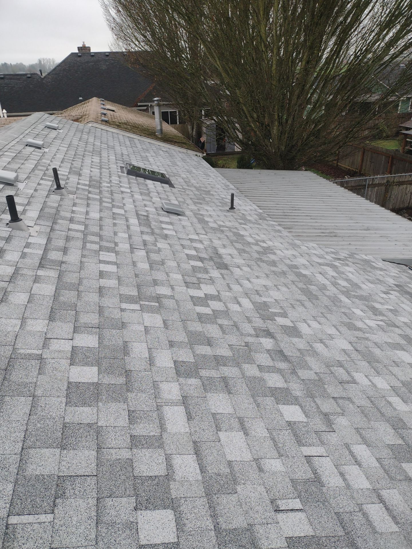 Residential Roofing Installation using IKO Dynasty (Color: Frostone Grey) by Orezona Building & Roofing Company, Inc.