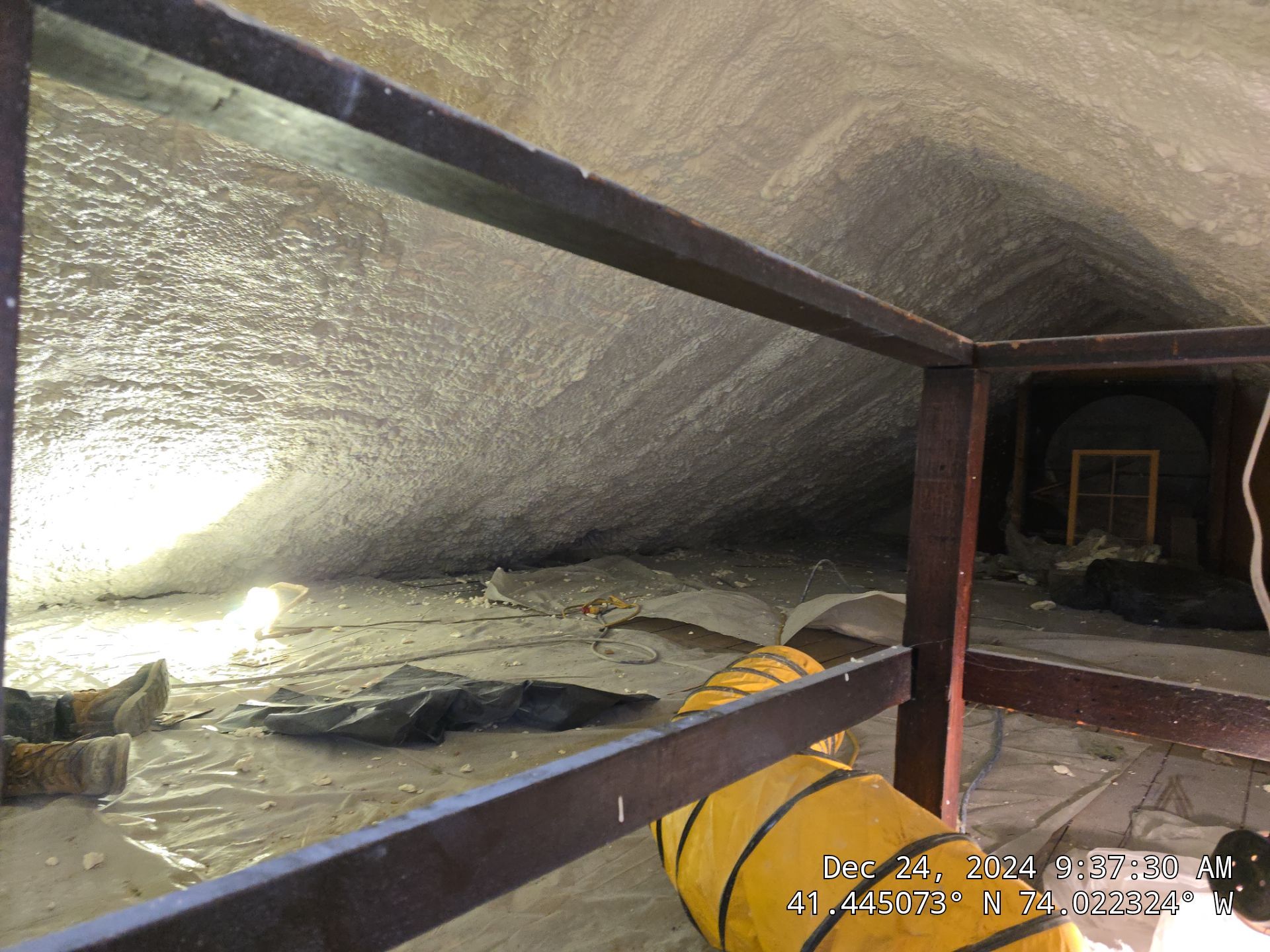 Attic Insulation using open cell spray foam by NYS Foam & Energy