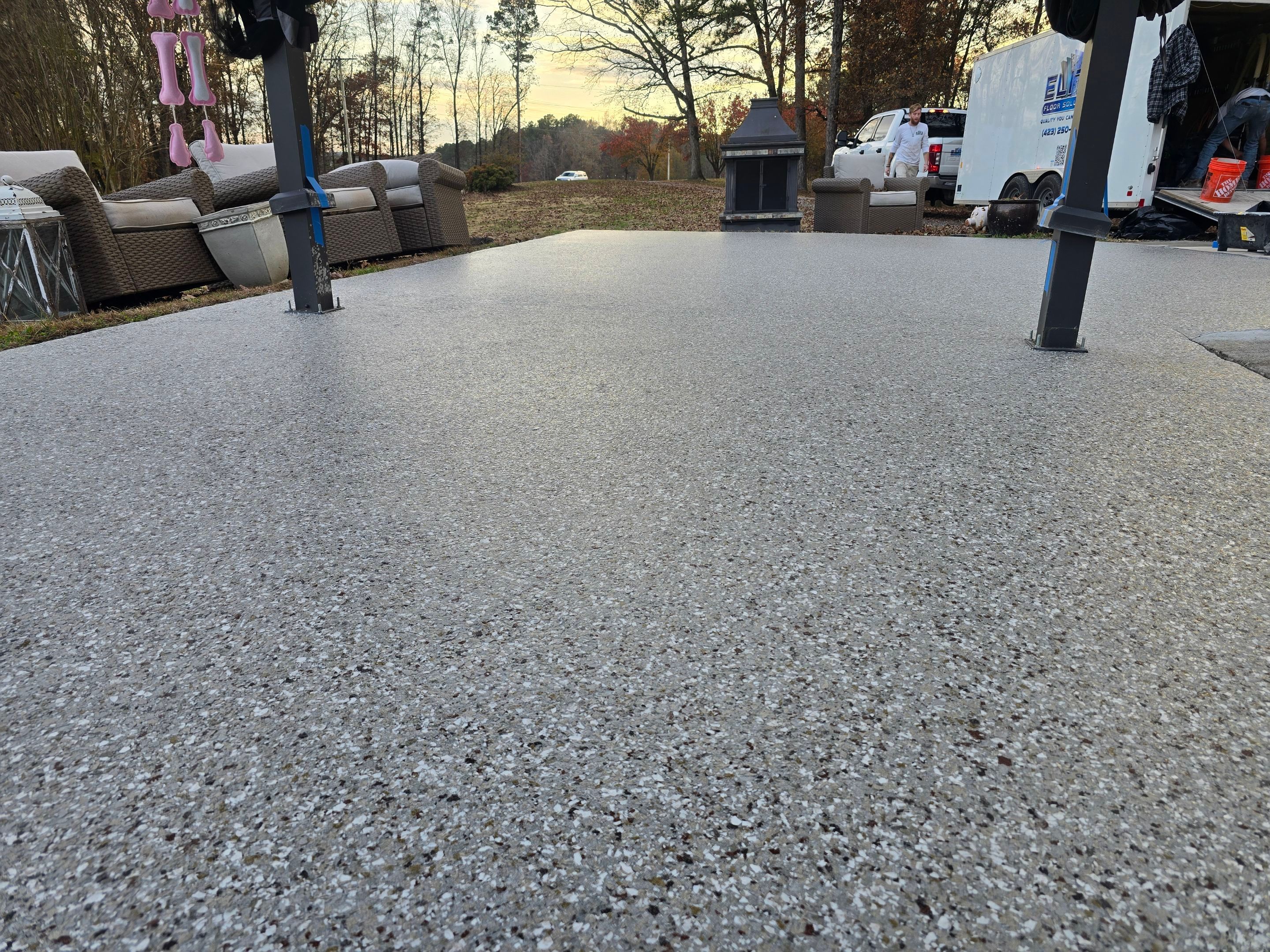 Patio Using Creekbed by Elite Floor Solutions