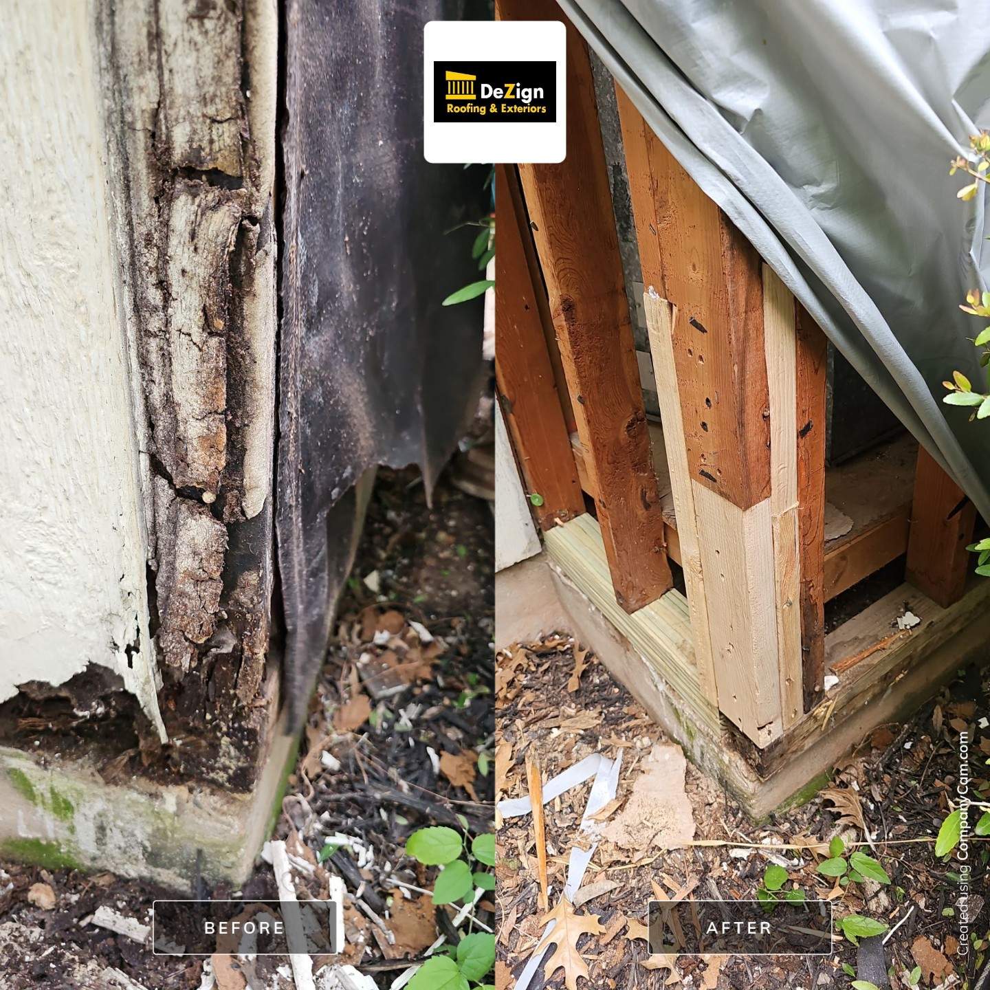 Chimney Rebuild New Siding and Paint by DeZign Roofing & Exteriors
