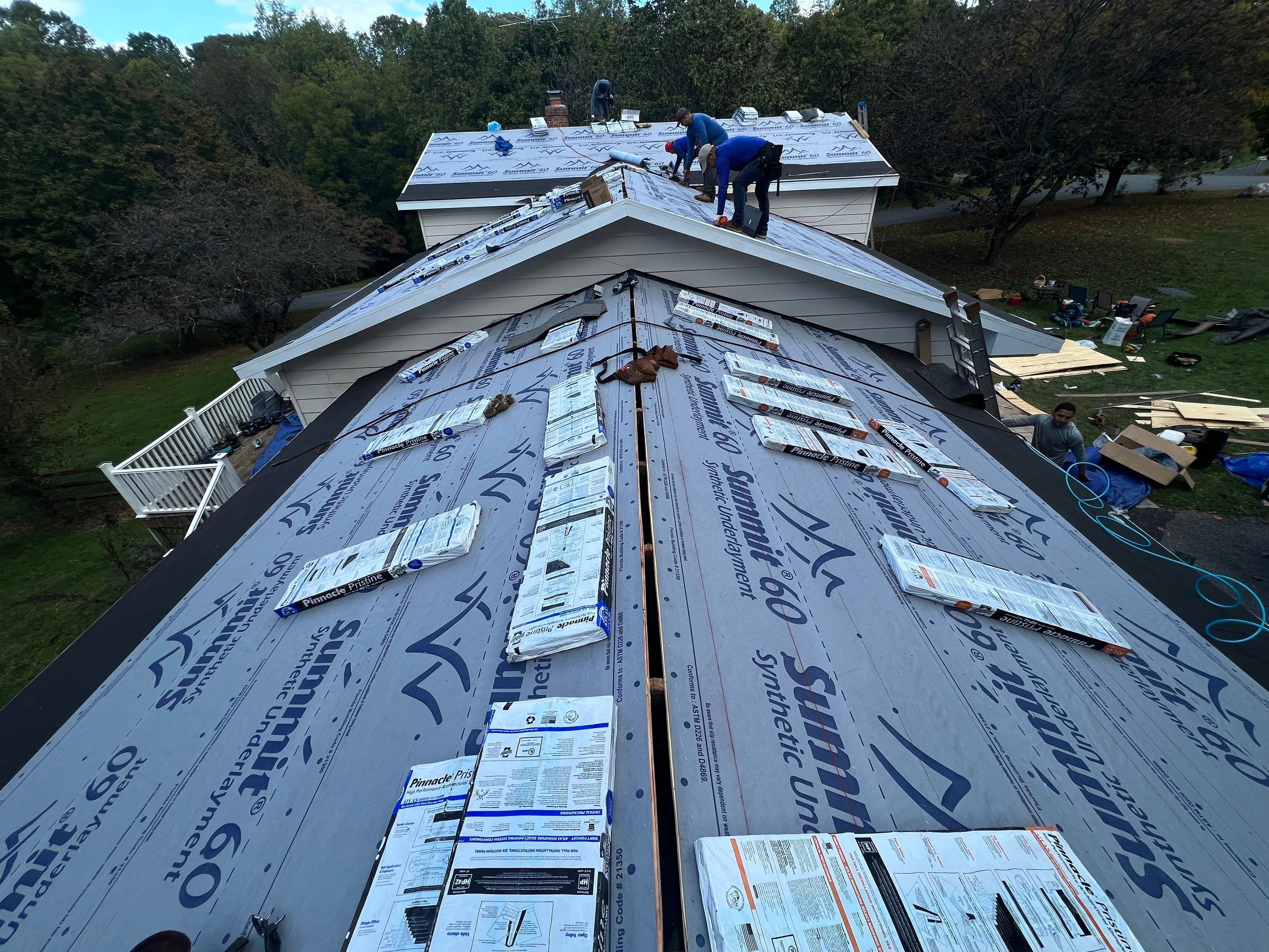 Residential Roofing Installation using Atlas Pinnacle Pristine Pewter Architectural Shingles by Frederick Roof Repair