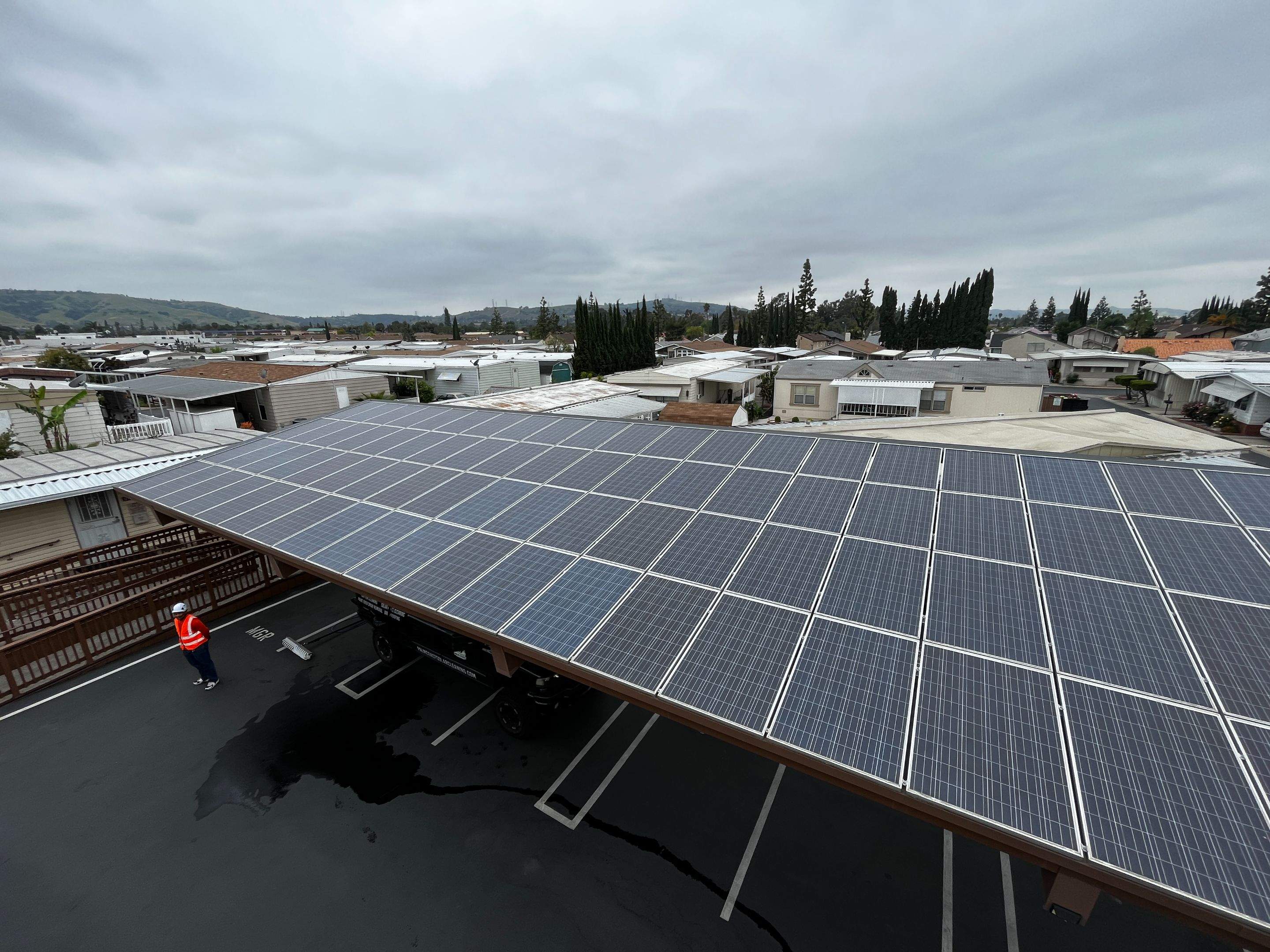 Carport Solar Panel Cleaning in Rowland Heights by Palm Coast Solar Cleaning