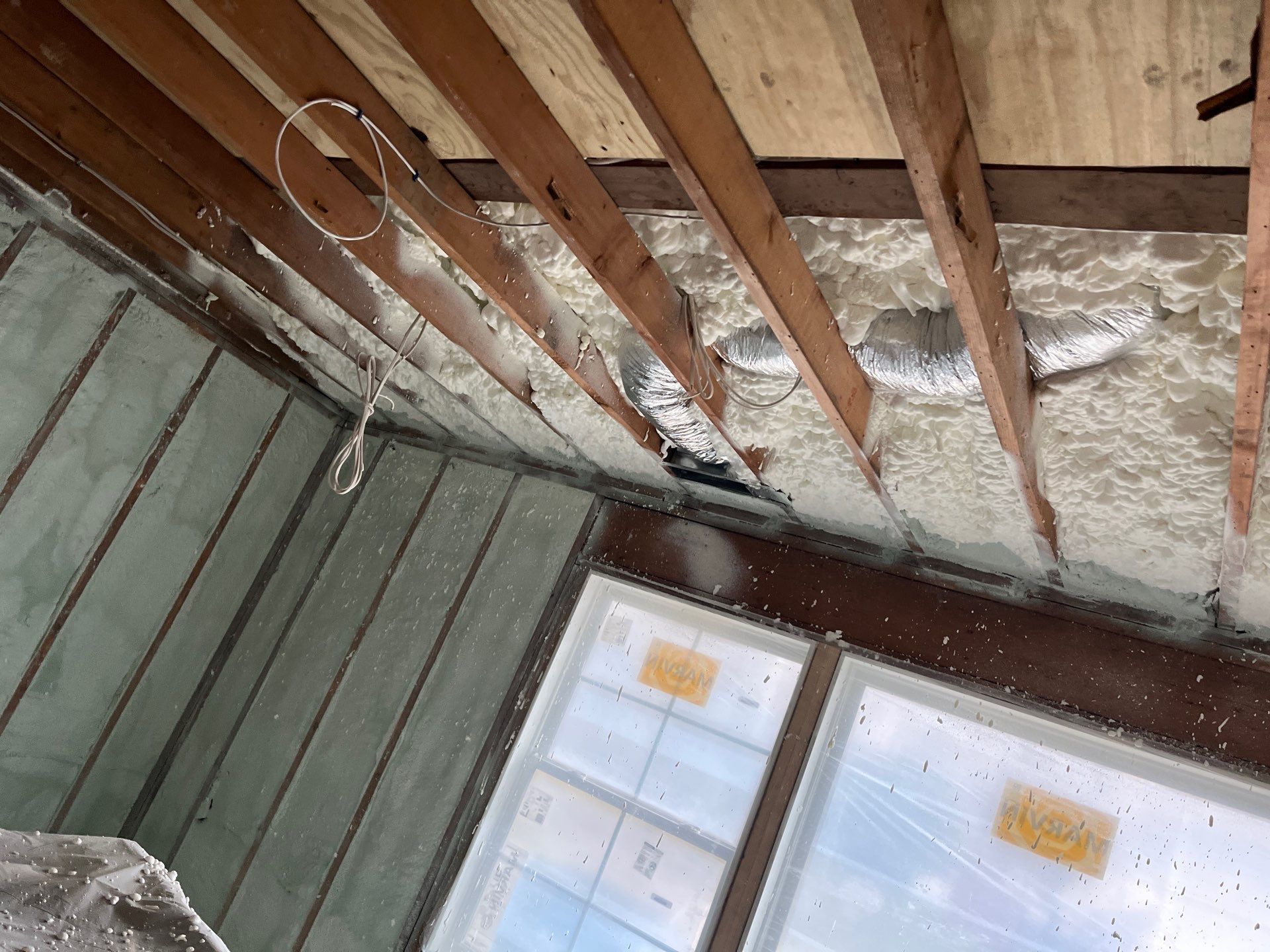 Basement Exterior Walls using Closed Cell Spray Foam by NYS Foam & Energy