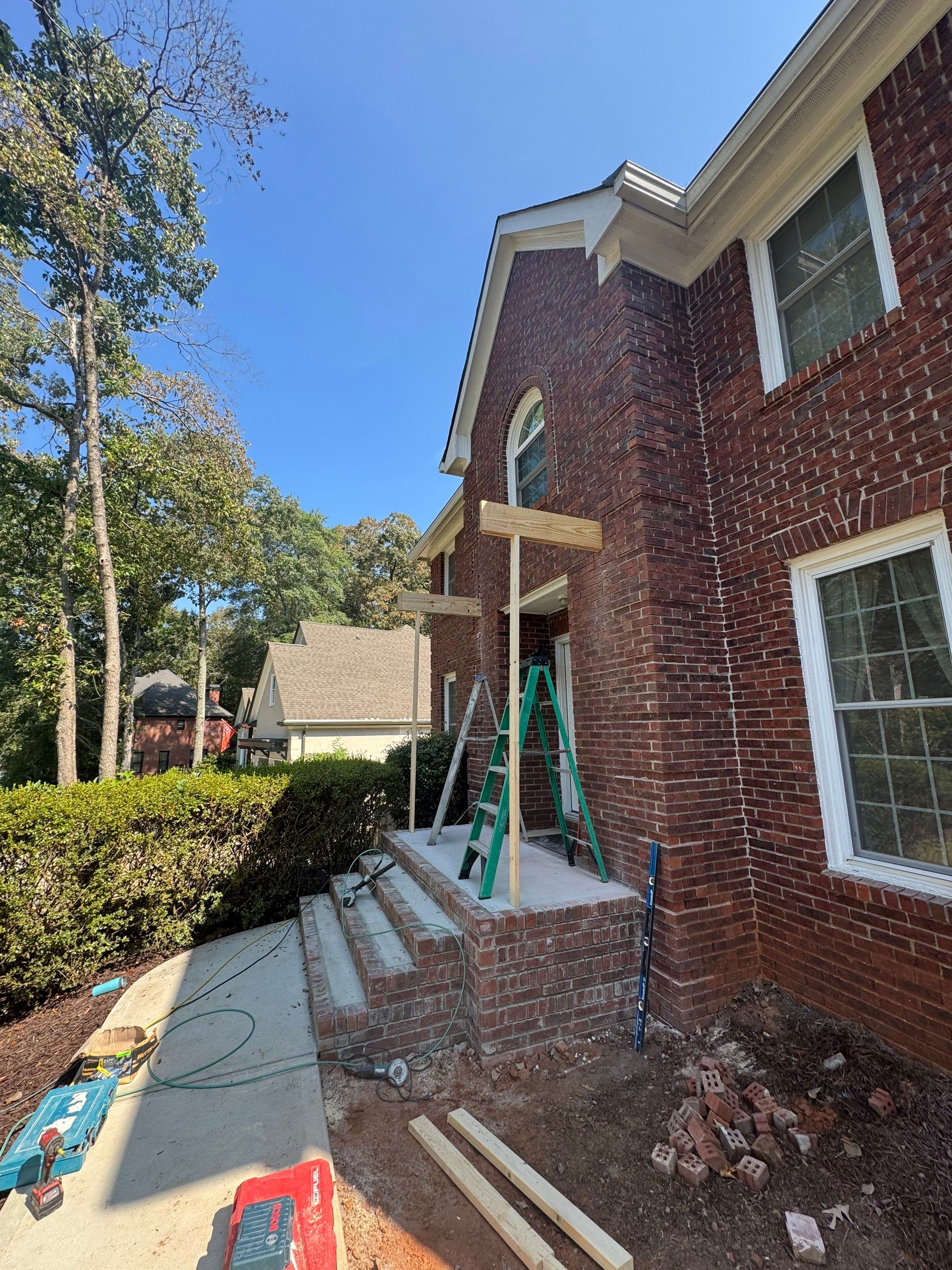Custom Front Entry Portico Installation in Marietta by Swift Home Renovations 