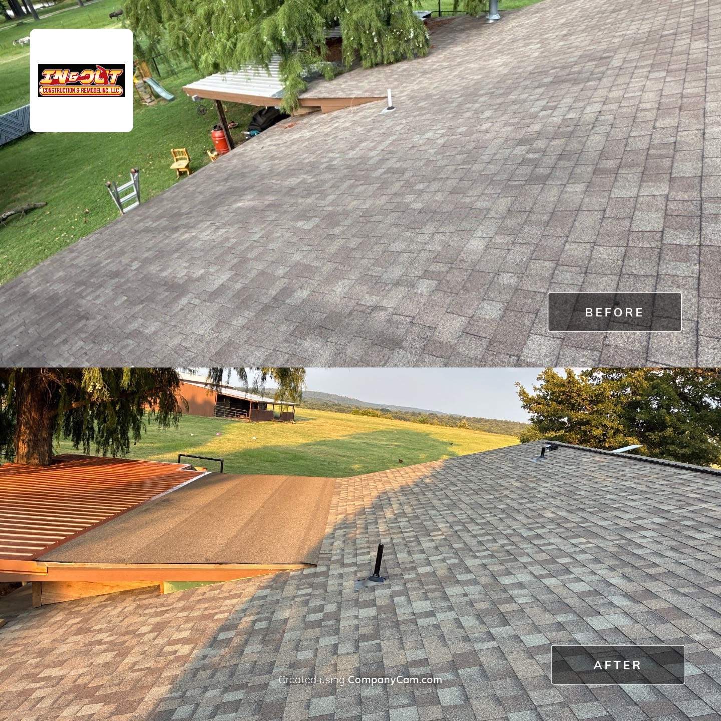 Hail damage restoration by In & Out Construction & Remodeling, LLC