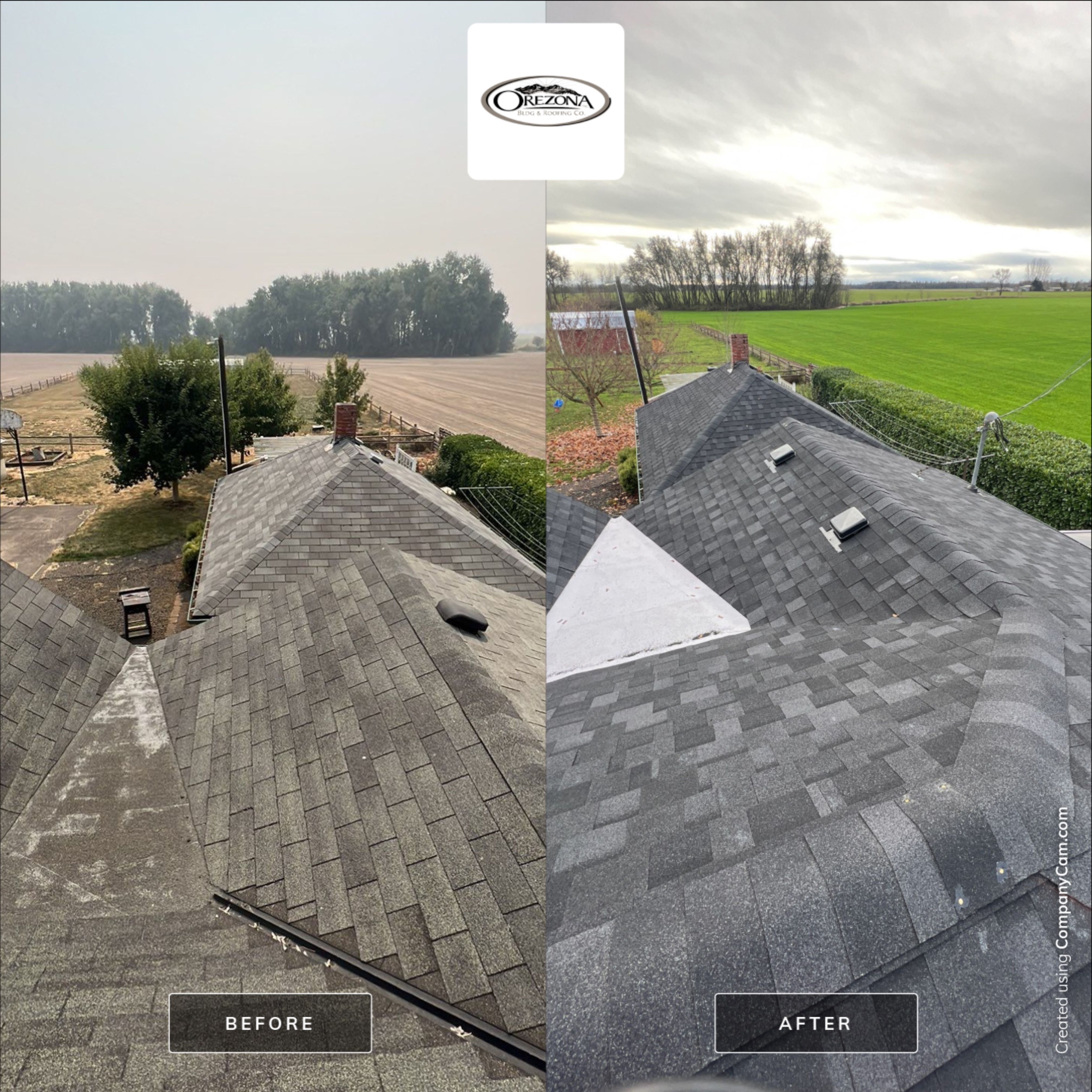 Residential Roofing Installation using IKO Dynasty (Color: Granite Black) by Orezona Building & Roofing Company, Inc.
