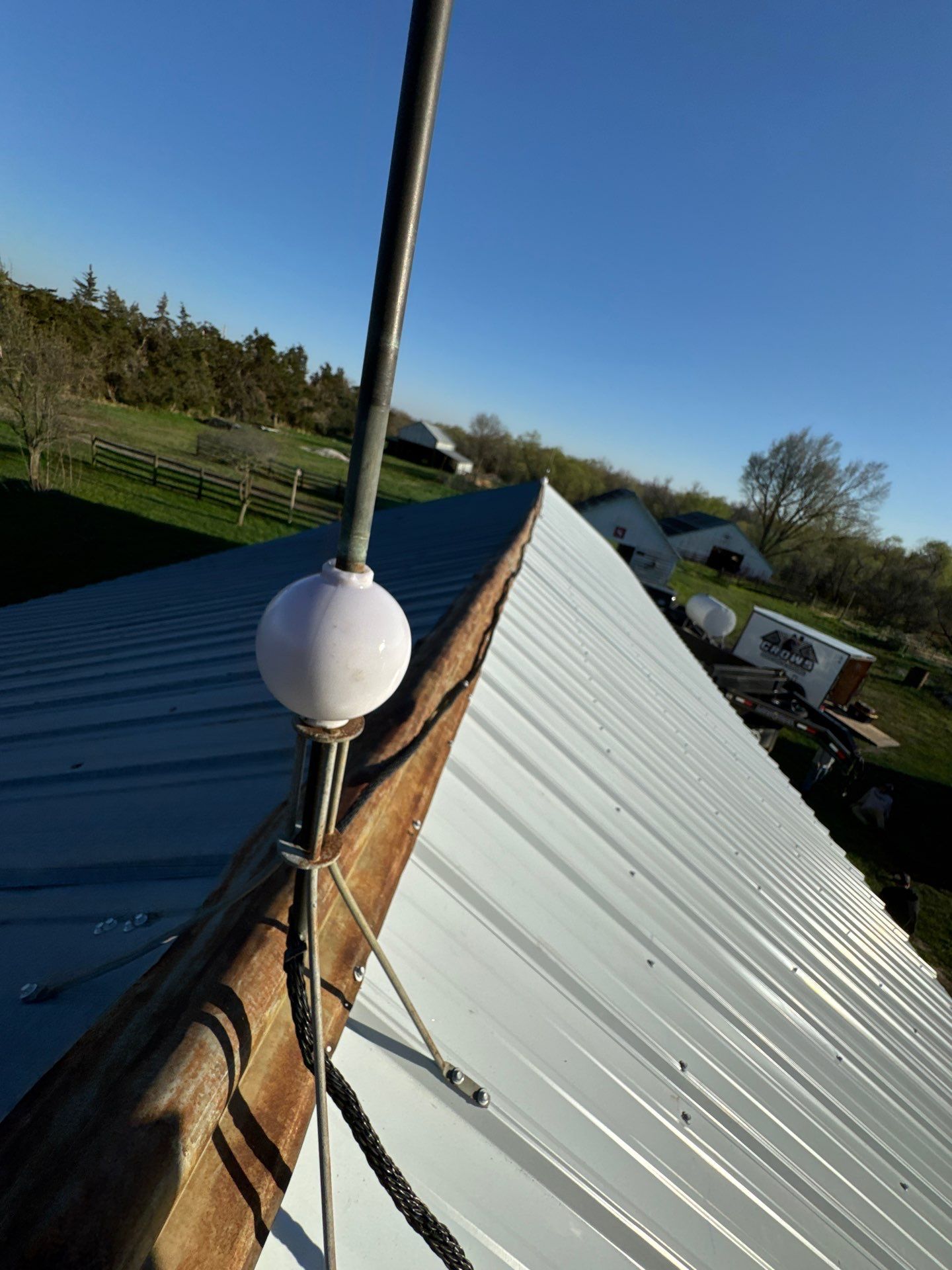 Ribbed Metal Roof Replacement on Outbuilding in Hooper, NE by Crows Roofing LLC