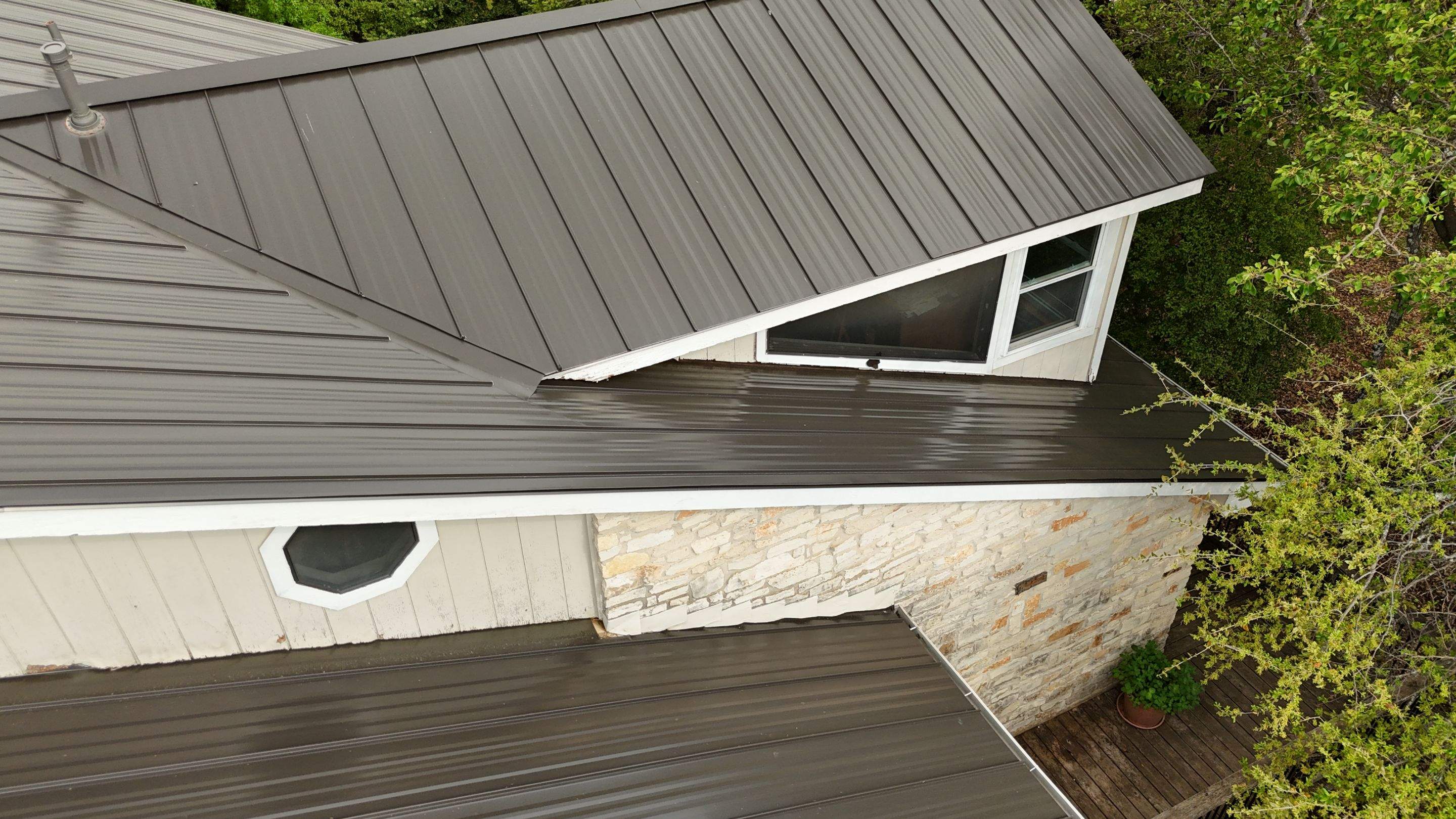 Dark Bronze - L&A Standing Seam with Striations by RoofsOnly.com