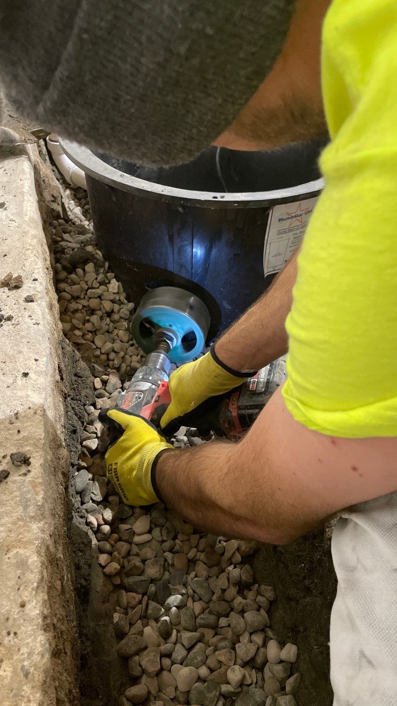 Drain tile & a sump pump for Ruth by Waterproofing Northeast