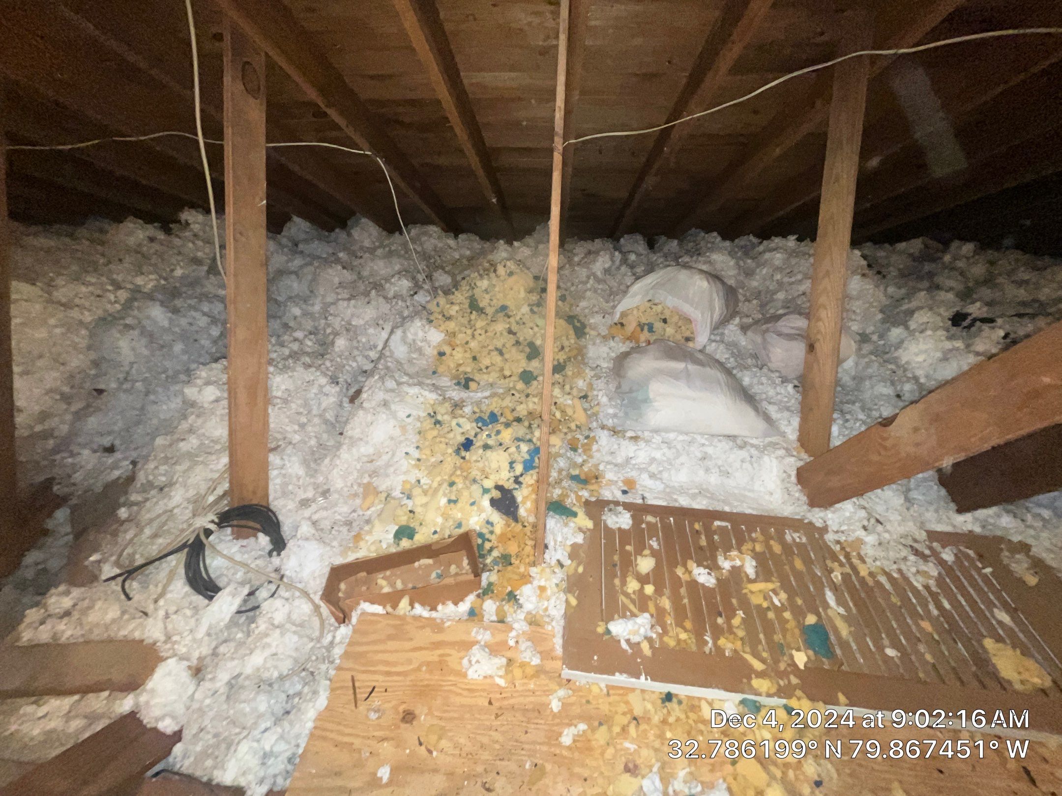 Abatement level clean of non-ACM vermiculite insulation by EAS Environmental, LLC.