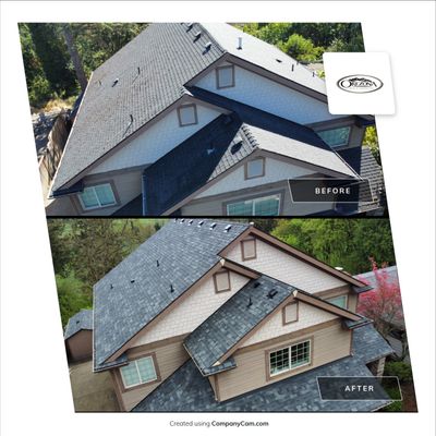 Residential Roofing Installation using Malarkey Vista AR Shingles (Color: Storm Grey)