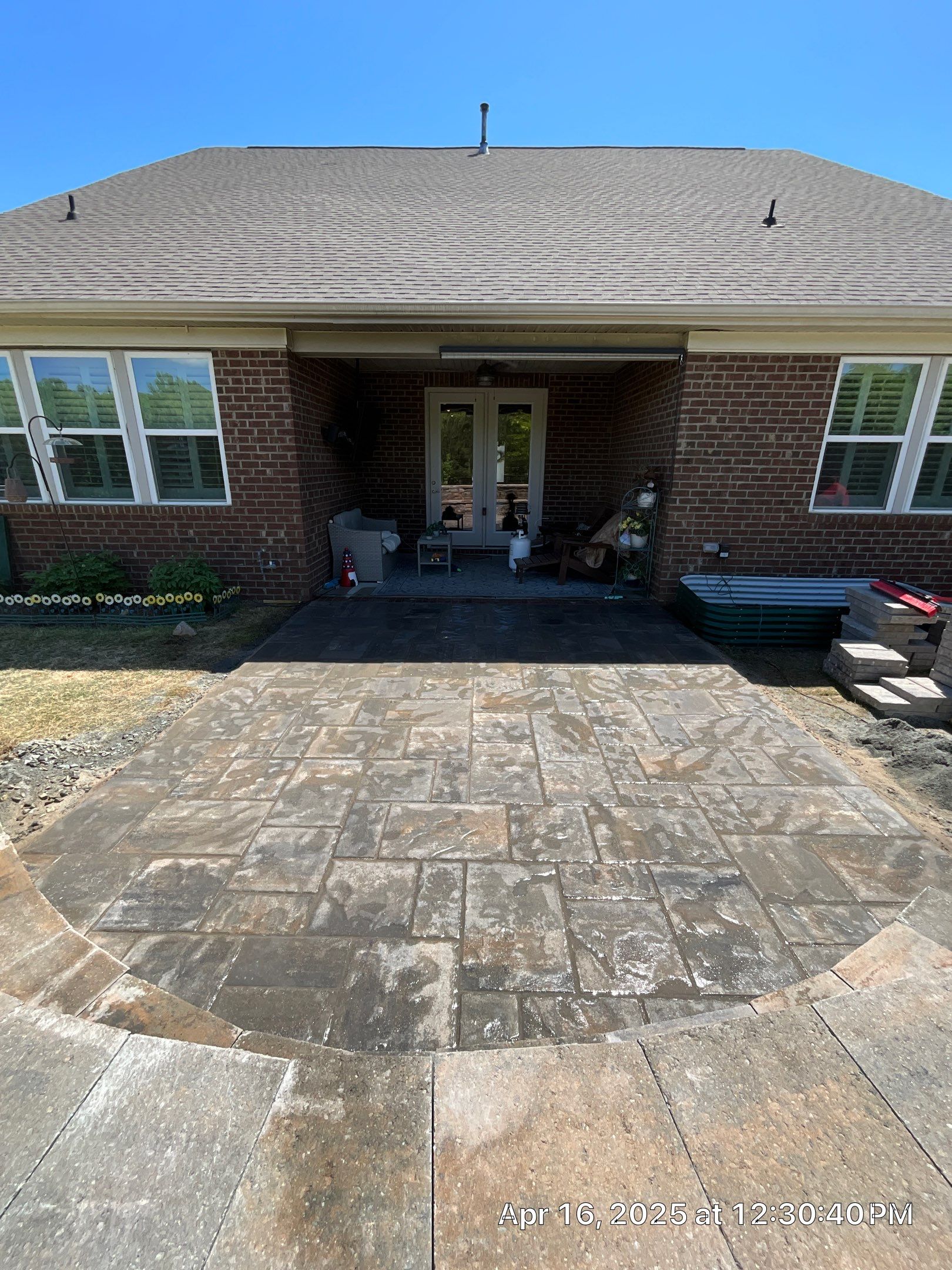 Patio Installation using Stone Pavers by Carolina-Metro Landscape, Inc