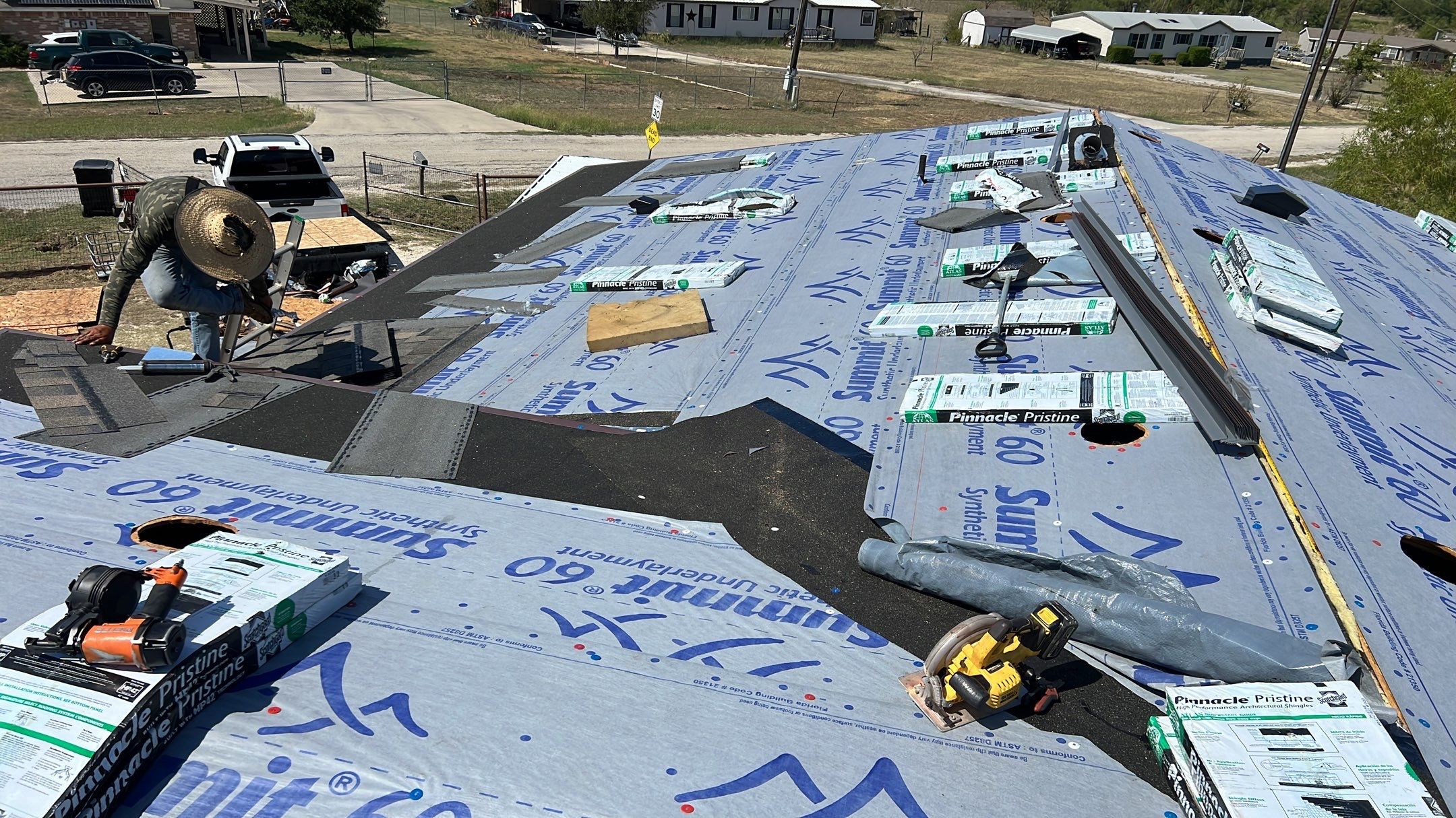 Residential Roofing Installation using ATLAS Pinnacle Pristine Shingles by Harvey Roofing & Construction