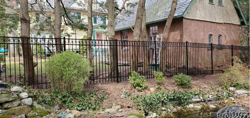Black Aluminum fence  by DiGiorgi Roofing and Siding Inc