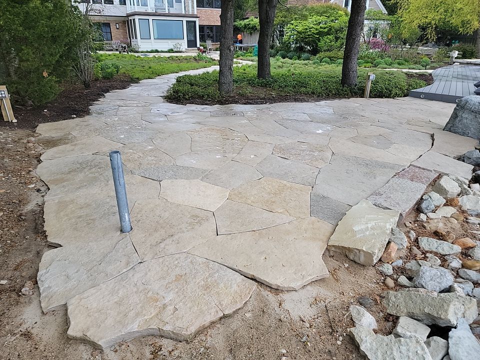 Evanston, IL stone patio cleaning by Northern Power Washing LLC.