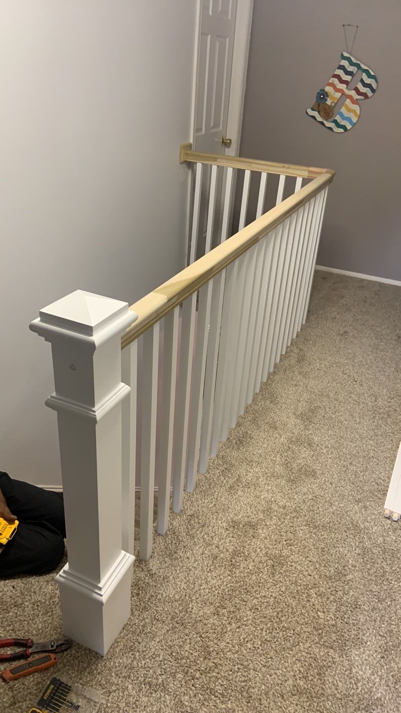 Interior Handrail Replacement using Newel Post & Handrails by A1 NERDY HOMES LLC